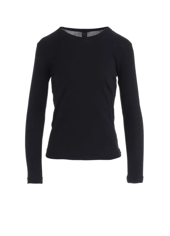 COTTON GAUZE FRAISE ROUND NECK LONG SLEEVE TEE made by Yohji Yamamoto