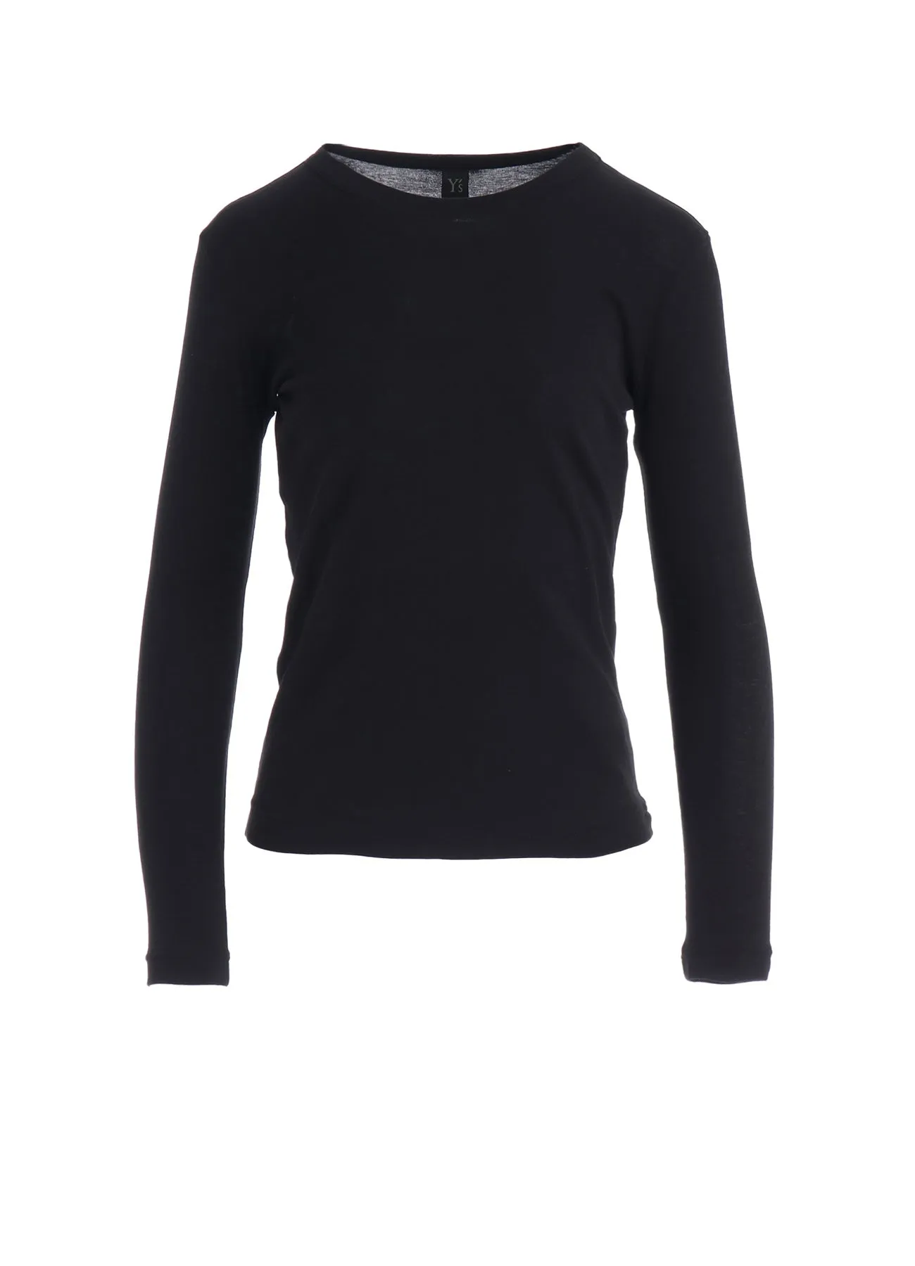 COTTON GAUZE FRAISE ROUND NECK LONG SLEEVE TEE sold by Yohji Yamamoto