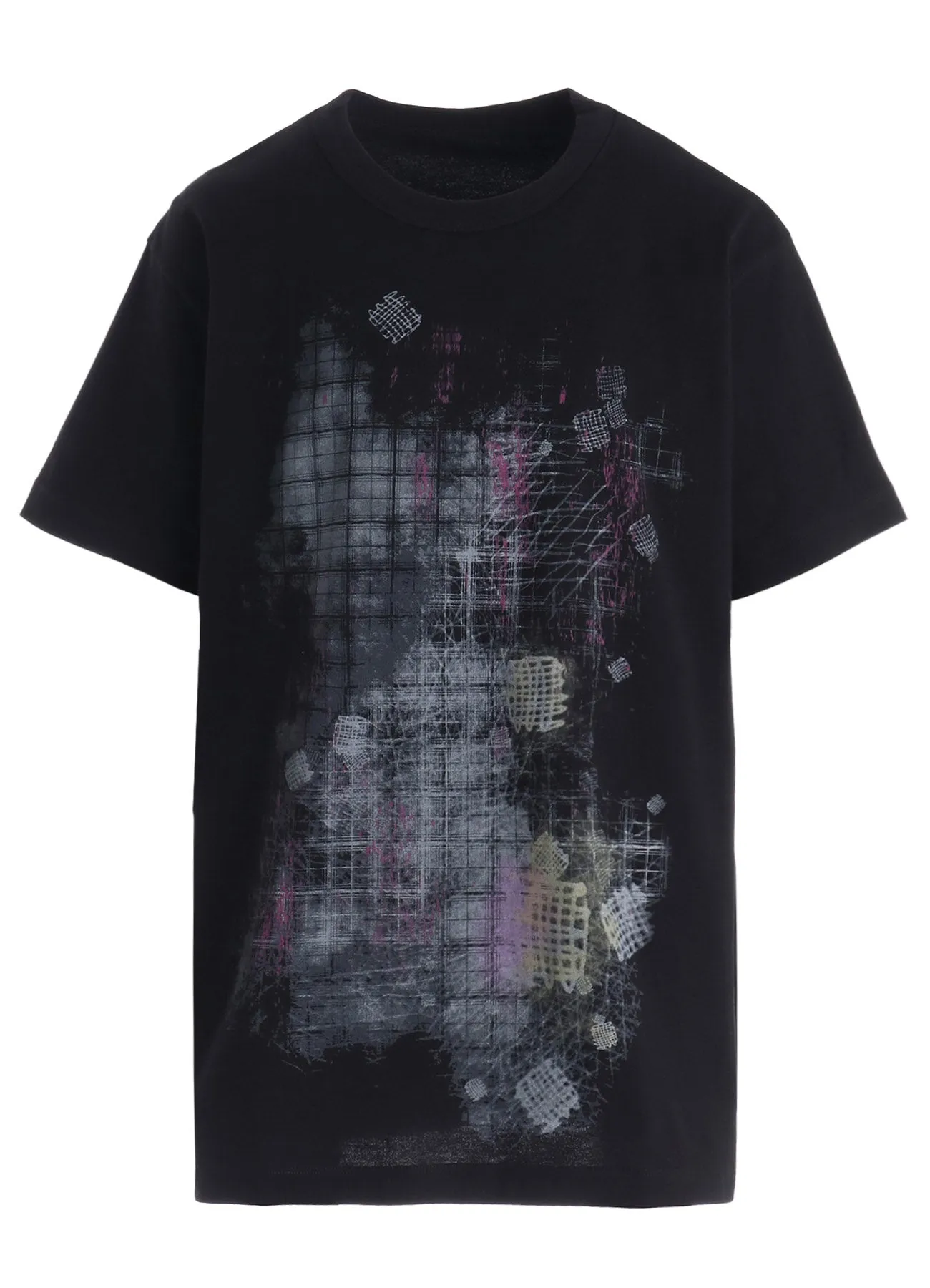 COTTON JERSEY PLAID PRINT SHORT SLEEVE BIG TEE sold by Yohji Yamamoto product image thumbnail 2