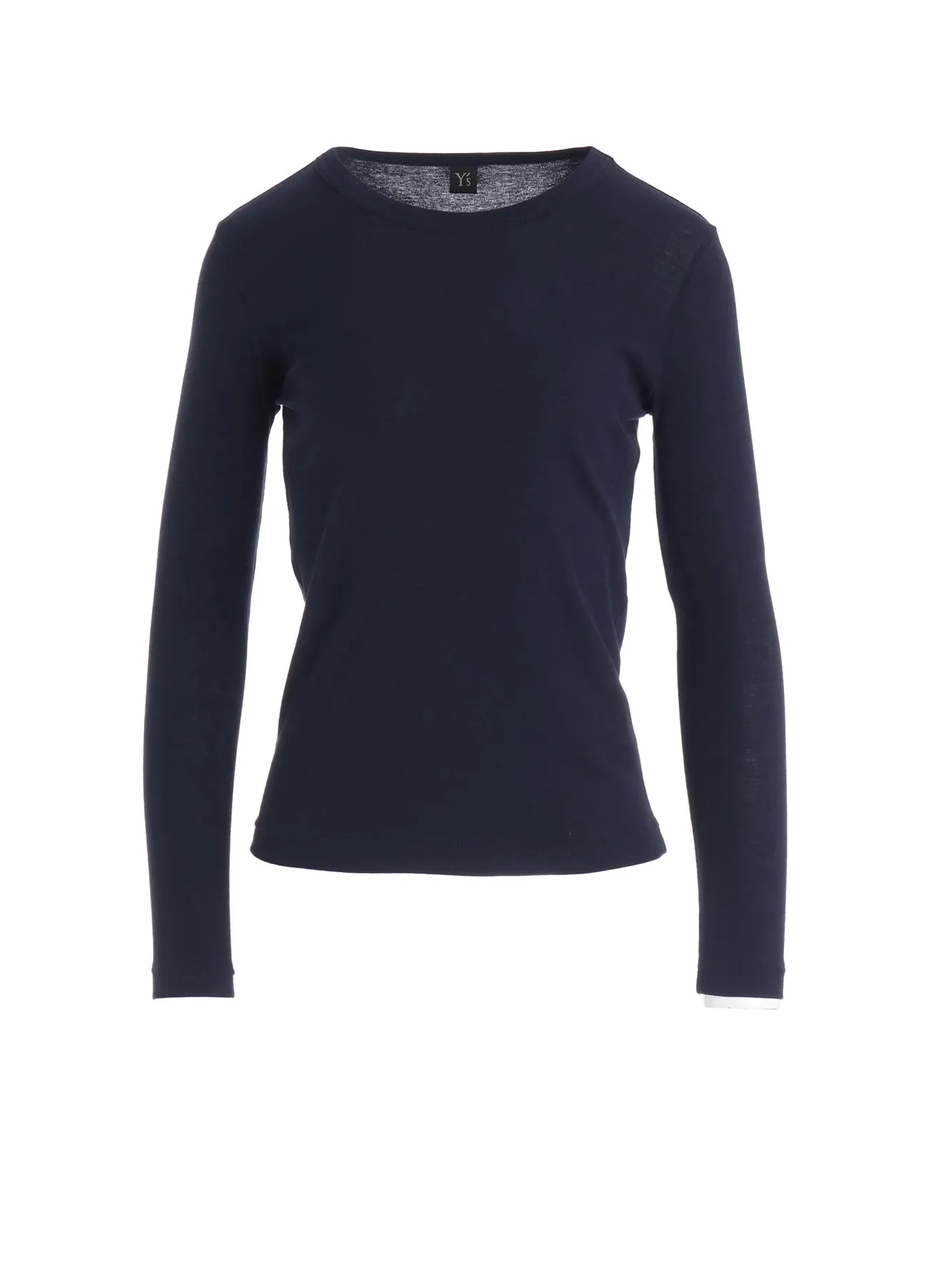 COTTON GAUZE FRAISE ROUND NECK LONG SLEEVE TEE sold by Yohji Yamamoto
