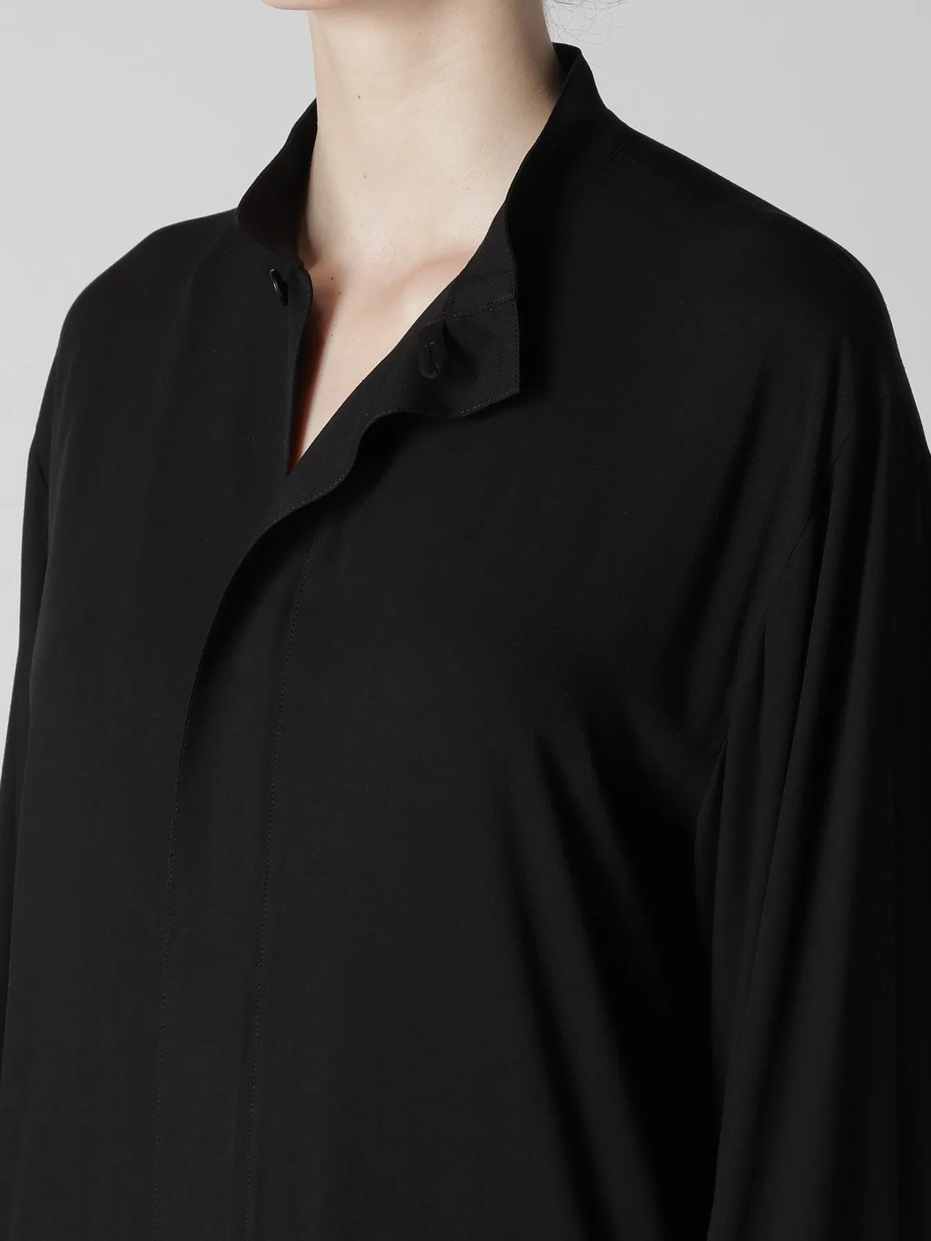 RAYON TWILL DRAW STRING DRESS sold by Yohji Yamamoto product image thumbnail 5