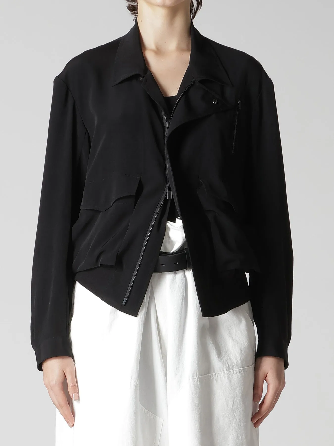 TA/PE CREPE DE CHINE 2 POCKET BLOUSON sold by Yohji Yamamoto product image thumbnail 5