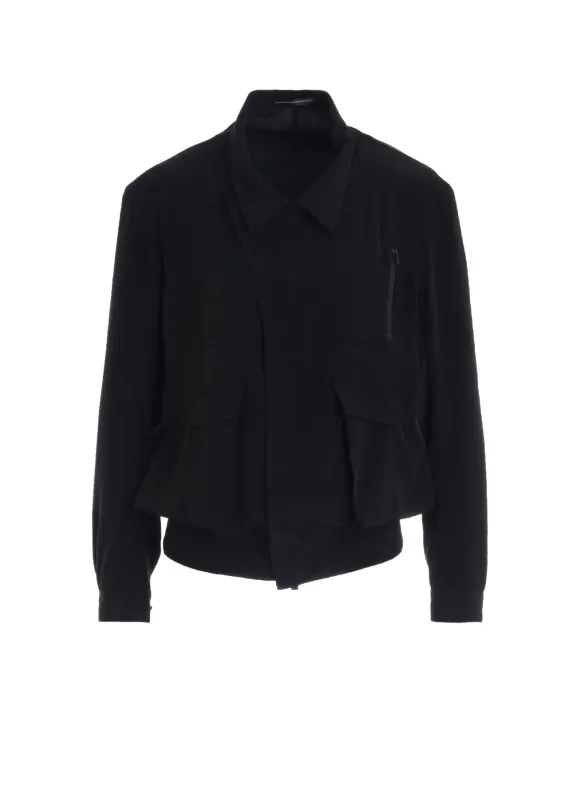 TA/PE CREPE DE CHINE 2 POCKET BLOUSON made by Yohji Yamamoto