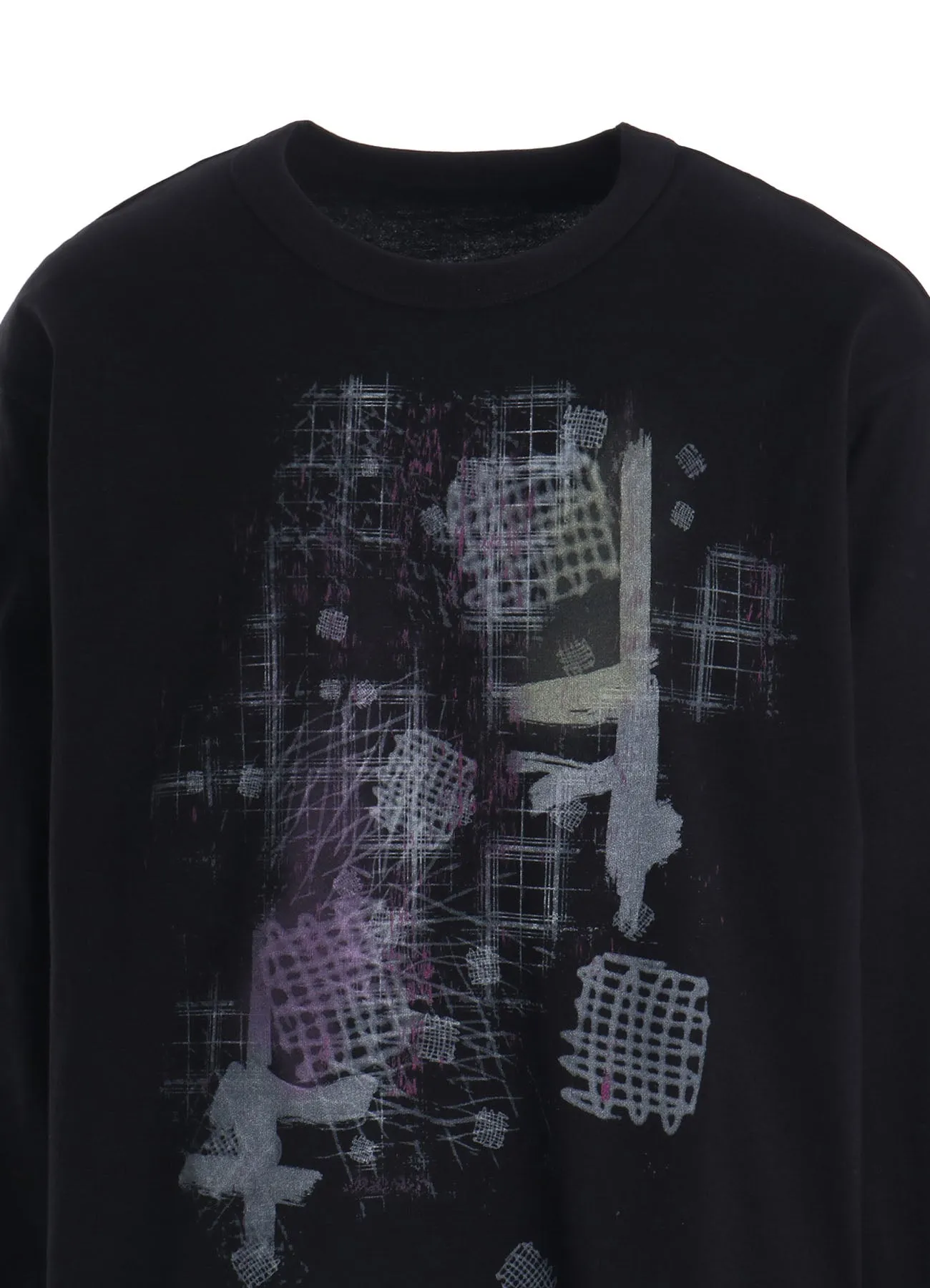 COTTON JERSEY PLAID PRINT LONG SLEEVE BIG TEE sold by Yohji Yamamoto product image thumbnail 5