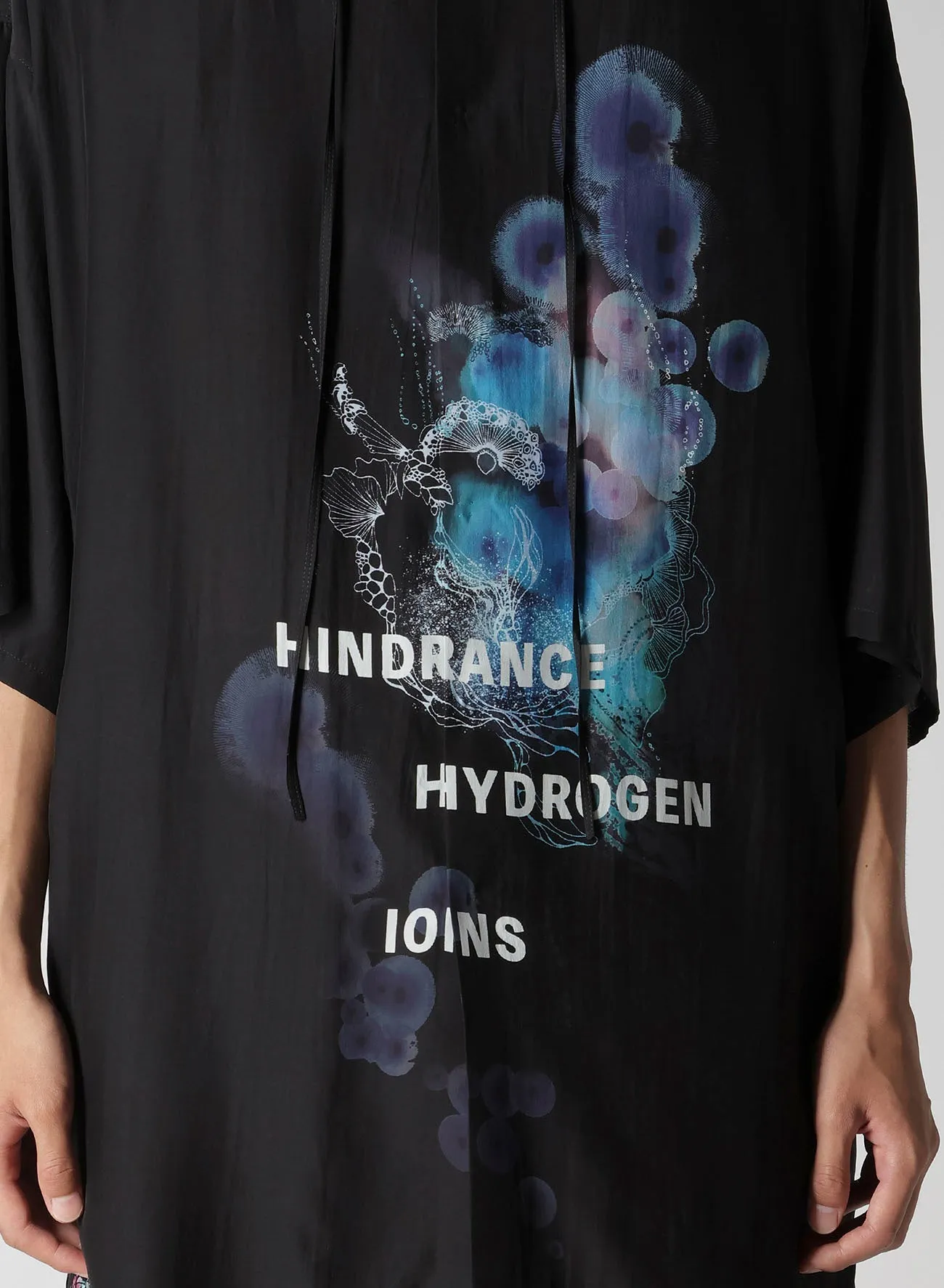 CORAL WATERCOLOR BLACK GUESSETED SHORT SLEEVE B/ BK CORAL sold by Yohji Yamamoto product image thumbnail 4