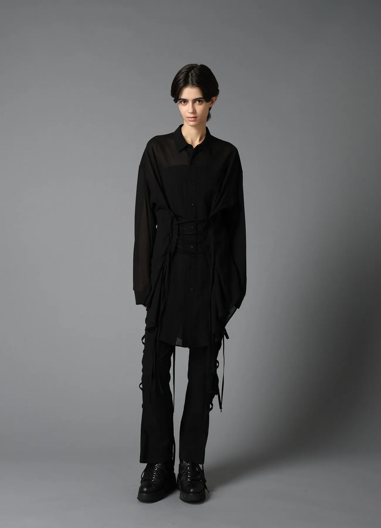 C/LI MUSLIN LACE UP PANTS sold by Yohji Yamamoto product image thumbnail 4