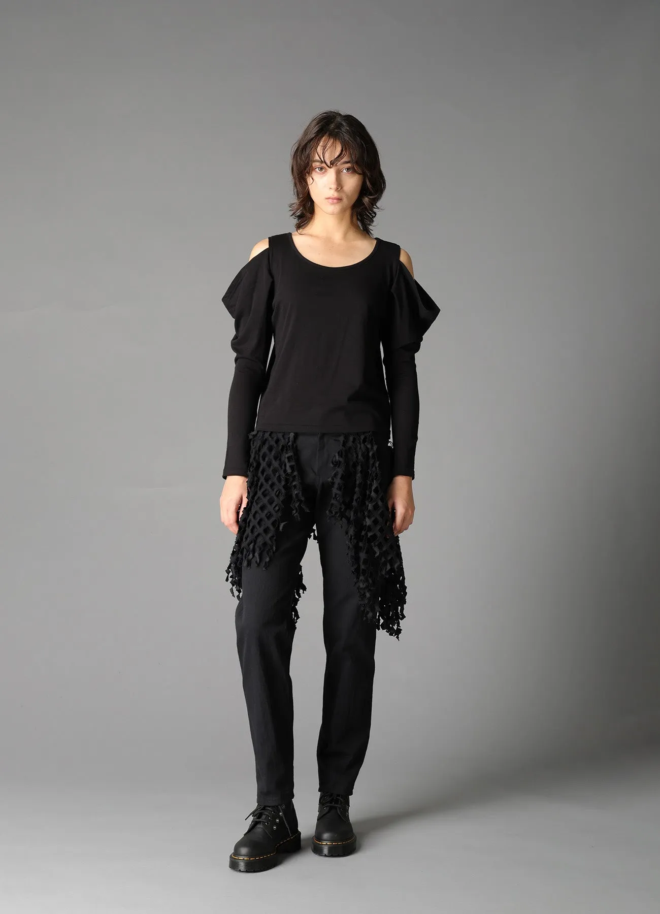 40/- SINGLE JERSEY OPEN SHOULDER LONG SLEEVE TEE sold by Yohji Yamamoto product image thumbnail 4