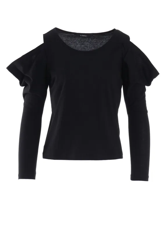 40/- SINGLE JERSEY OPEN SHOULDER LONG SLEEVE TEE sold by Yohji Yamamoto