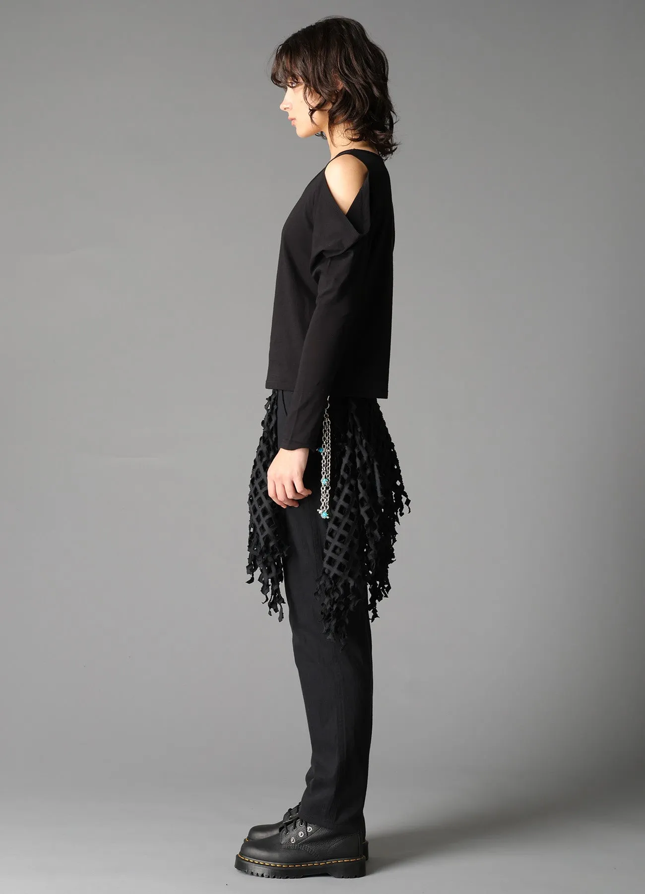 40/- SINGLE JERSEY OPEN SHOULDER LONG SLEEVE TEE sold by Yohji Yamamoto product image thumbnail 5