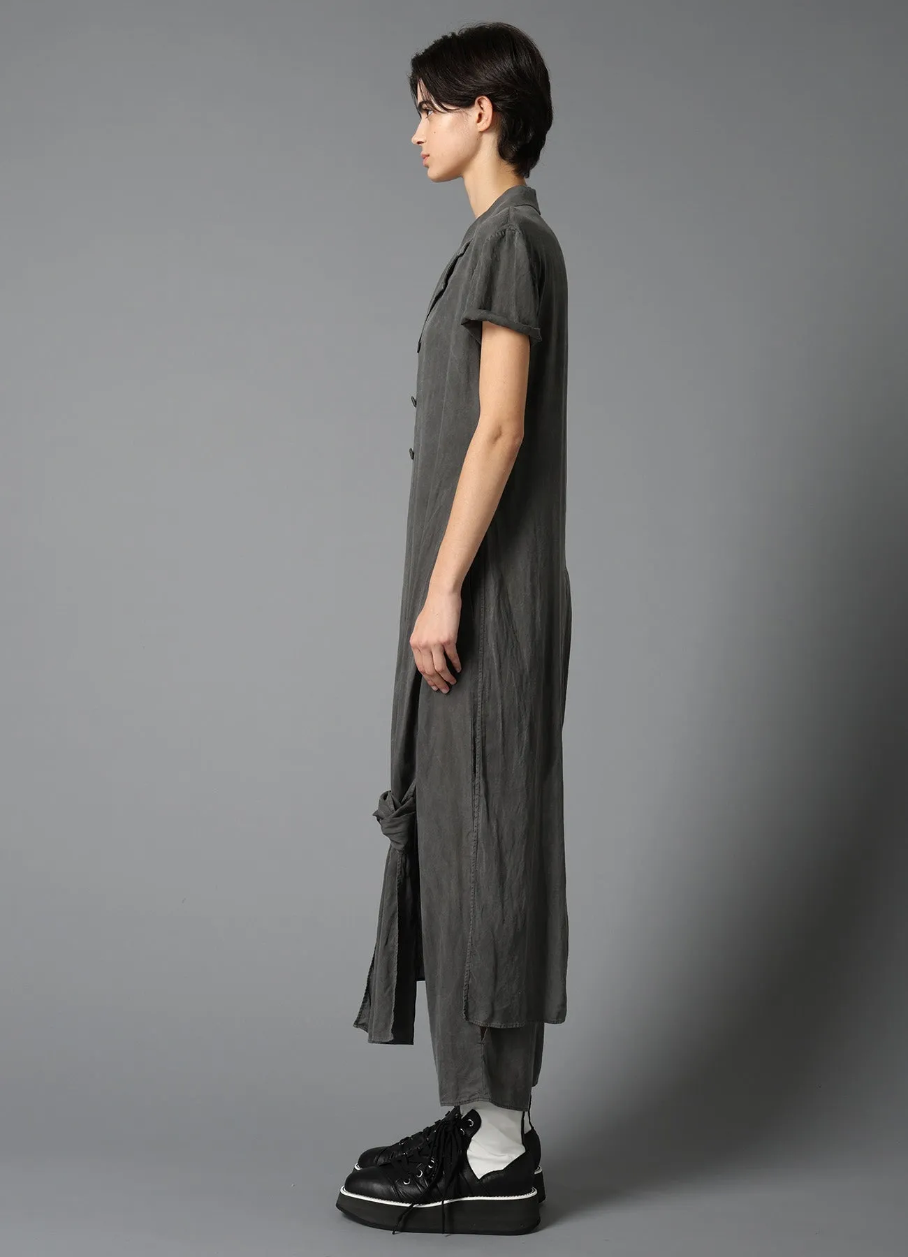 GARMENT-DYED LAWN DOUBLE FRONT LONG JACKET sold by Yohji Yamamoto product image thumbnail 5