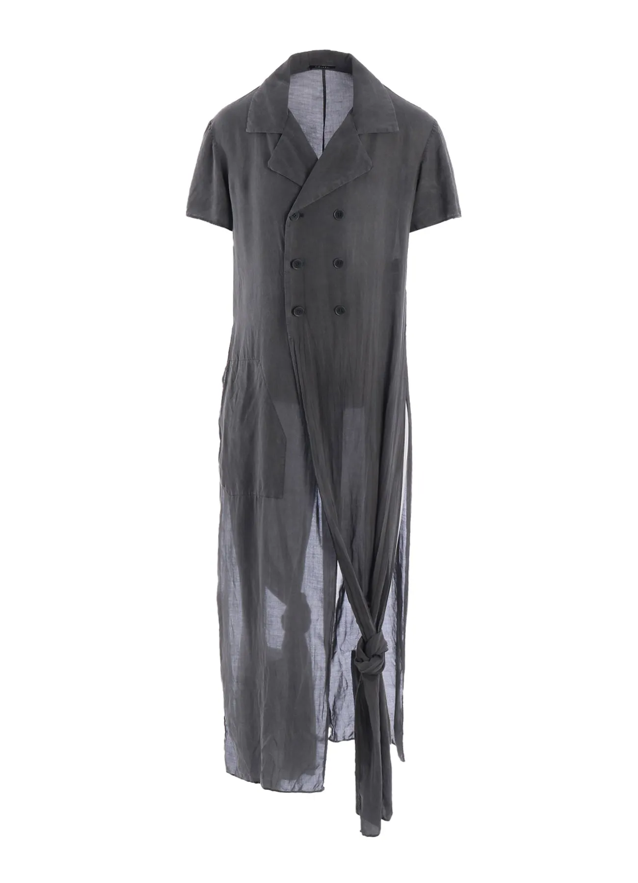 GARMENT-DYED LAWN DOUBLE FRONT LONG JACKET sold by Yohji Yamamoto product image thumbnail 2