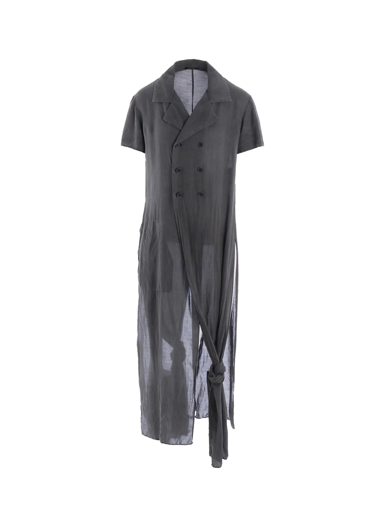 GARMENT-DYED LAWN DOUBLE FRONT LONG JACKET sold by Yohji Yamamoto