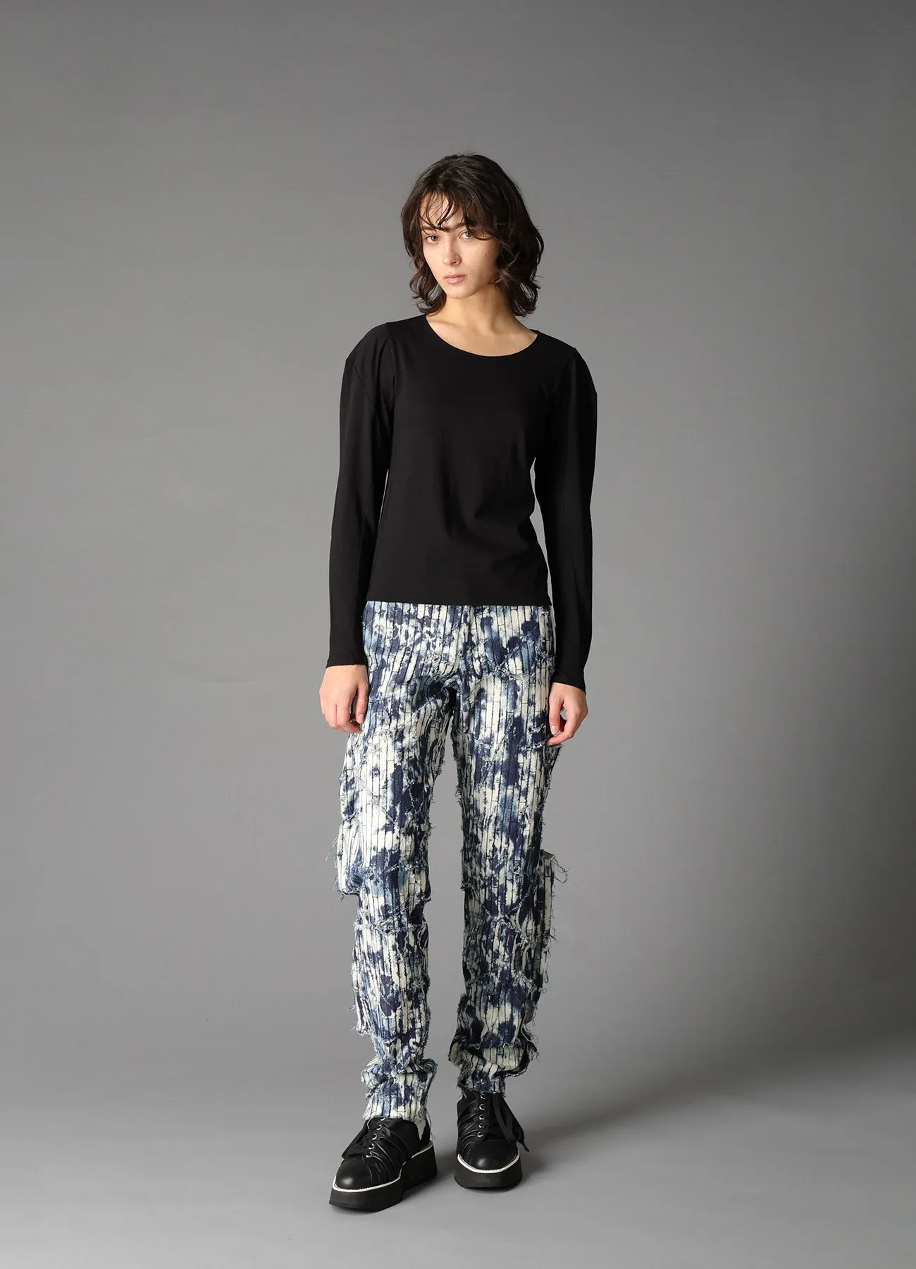 40/- SINGLE JERSEY PANEL DESIGN LONG SLEEVE TEE sold by Yohji Yamamoto product image thumbnail 4