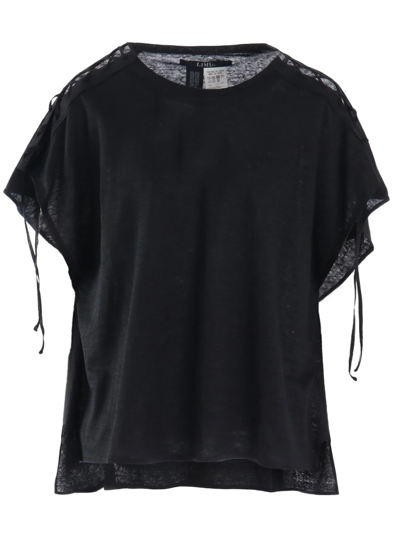 LI/ SINGLE JERSEY LACE UP SQUARE TEE sold by Yohji Yamamoto product image thumbnail 2