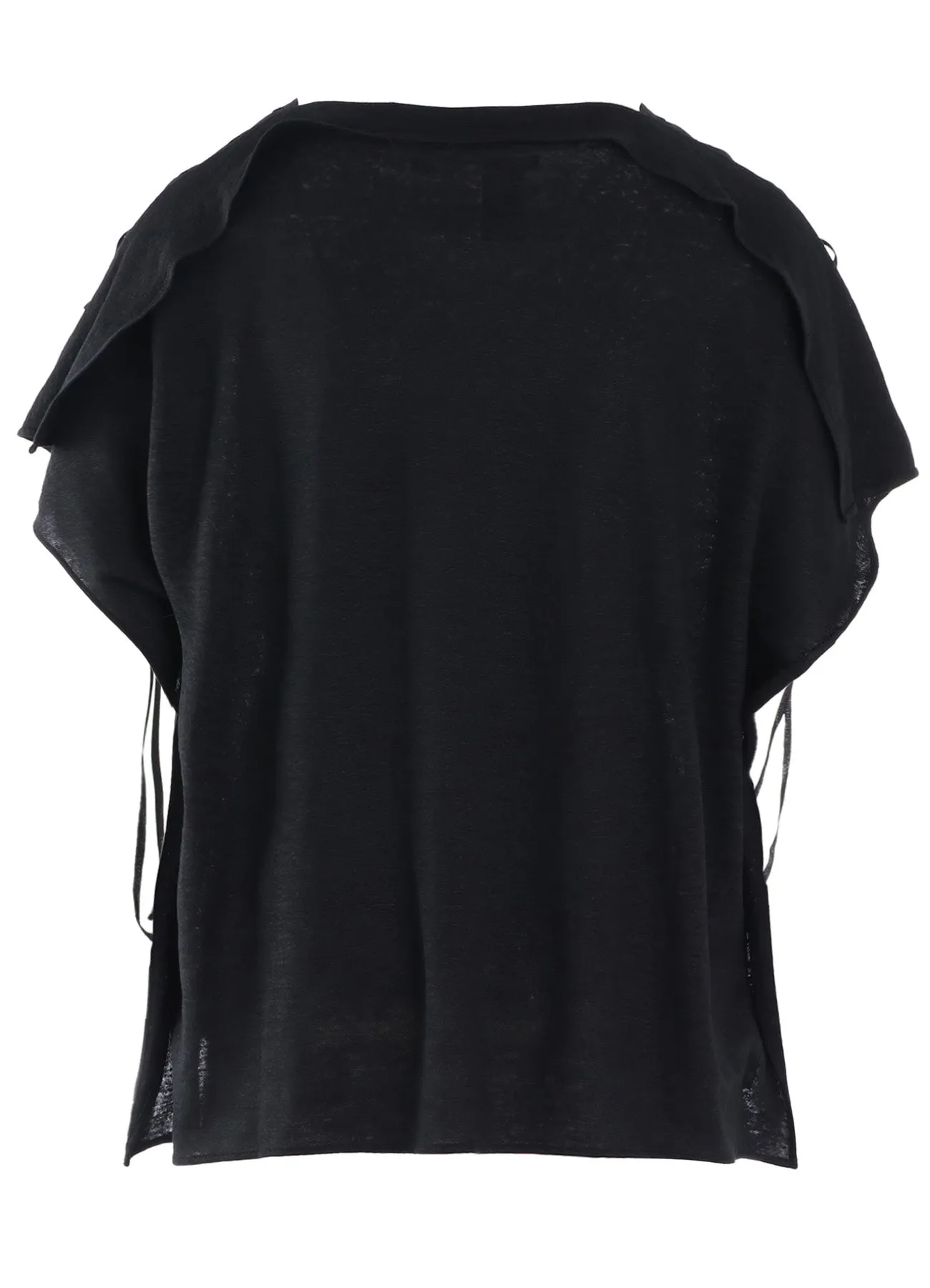 LI/ SINGLE JERSEY LACE UP SQUARE TEE sold by Yohji Yamamoto product image thumbnail 3