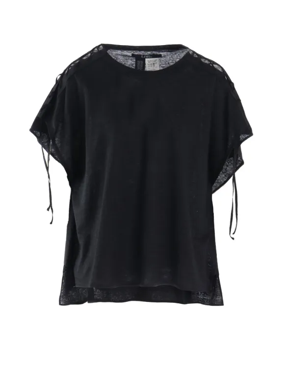 LI/ SINGLE JERSEY LACE UP SQUARE TEE made by Yohji Yamamoto