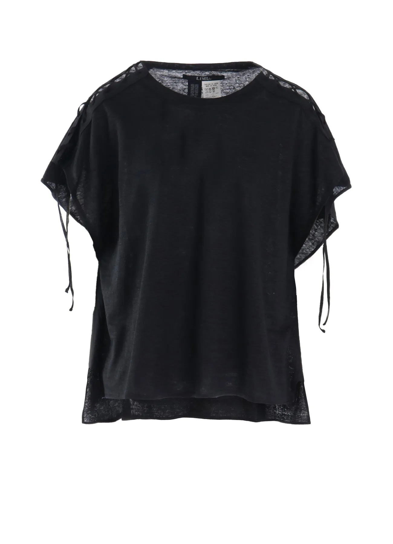 LI/ SINGLE JERSEY LACE UP SQUARE TEE sold by Yohji Yamamoto
