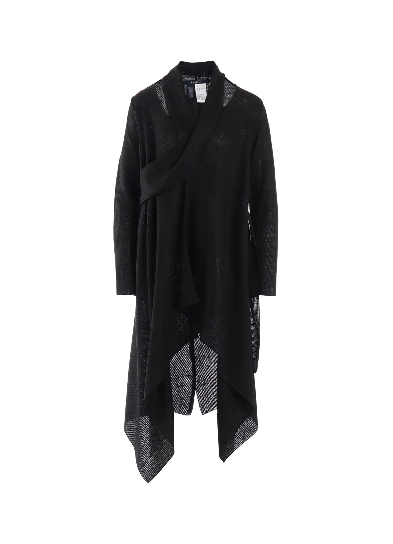 DROP-STITCH STRIPES SCARF DETAIL LONG CARDIGAN B sold by Yohji Yamamoto