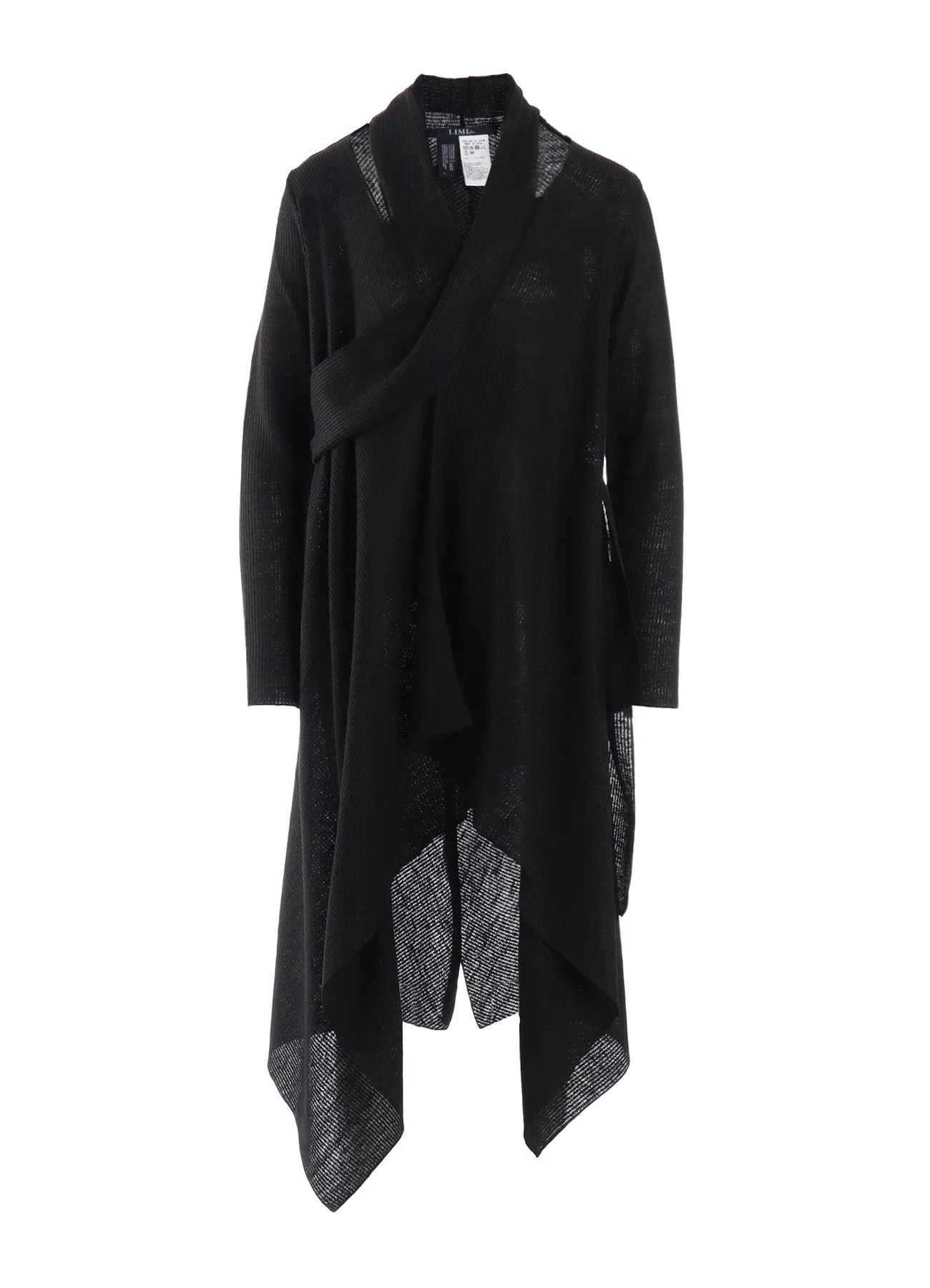 DROP-STITCH STRIPES SCARF DETAIL LONG CARDIGAN B sold by Yohji Yamamoto product image thumbnail 2
