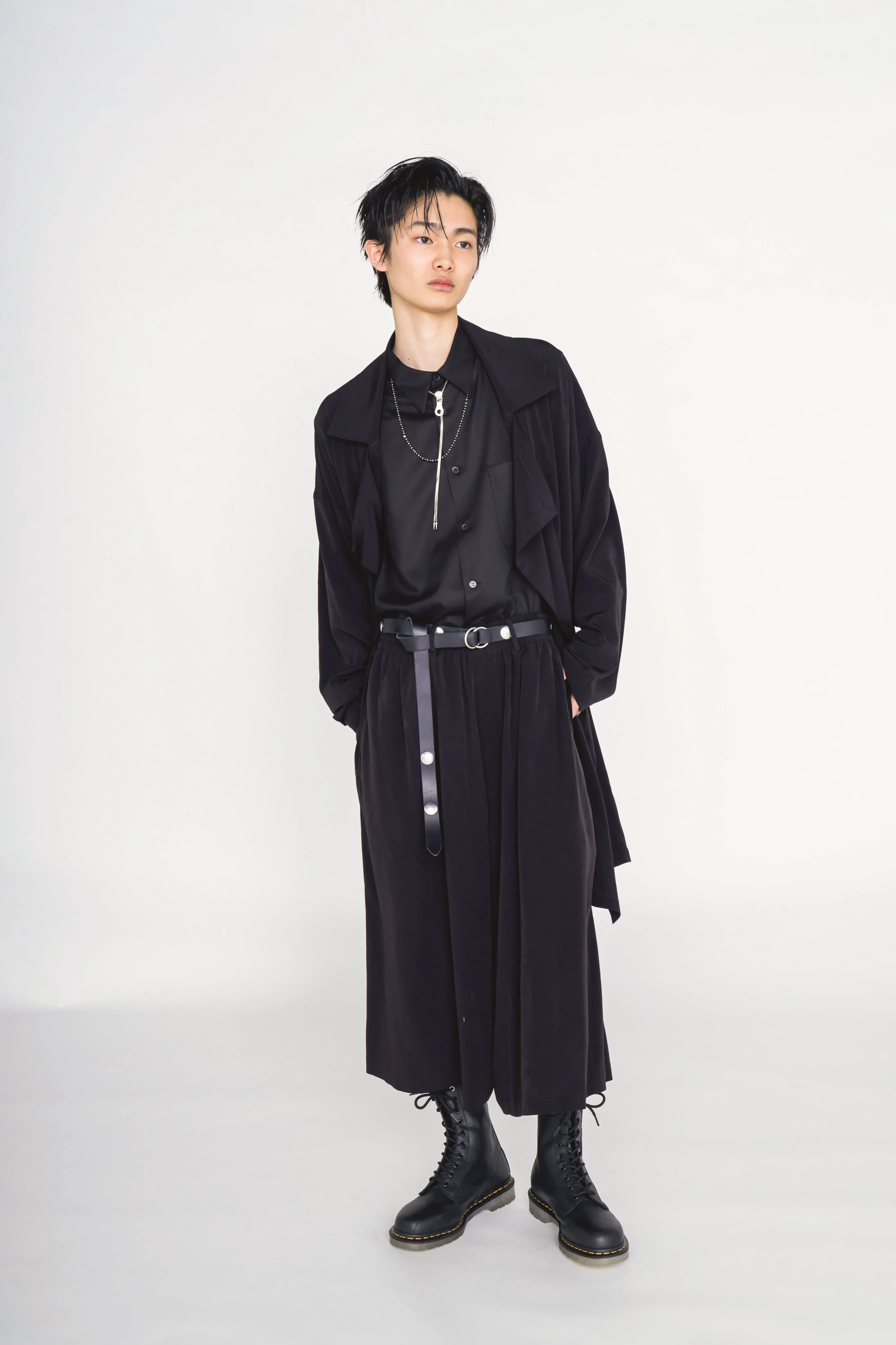 CREPE de CHINE DRAPE COAT sold by Yohji Yamamoto product image thumbnail 2
