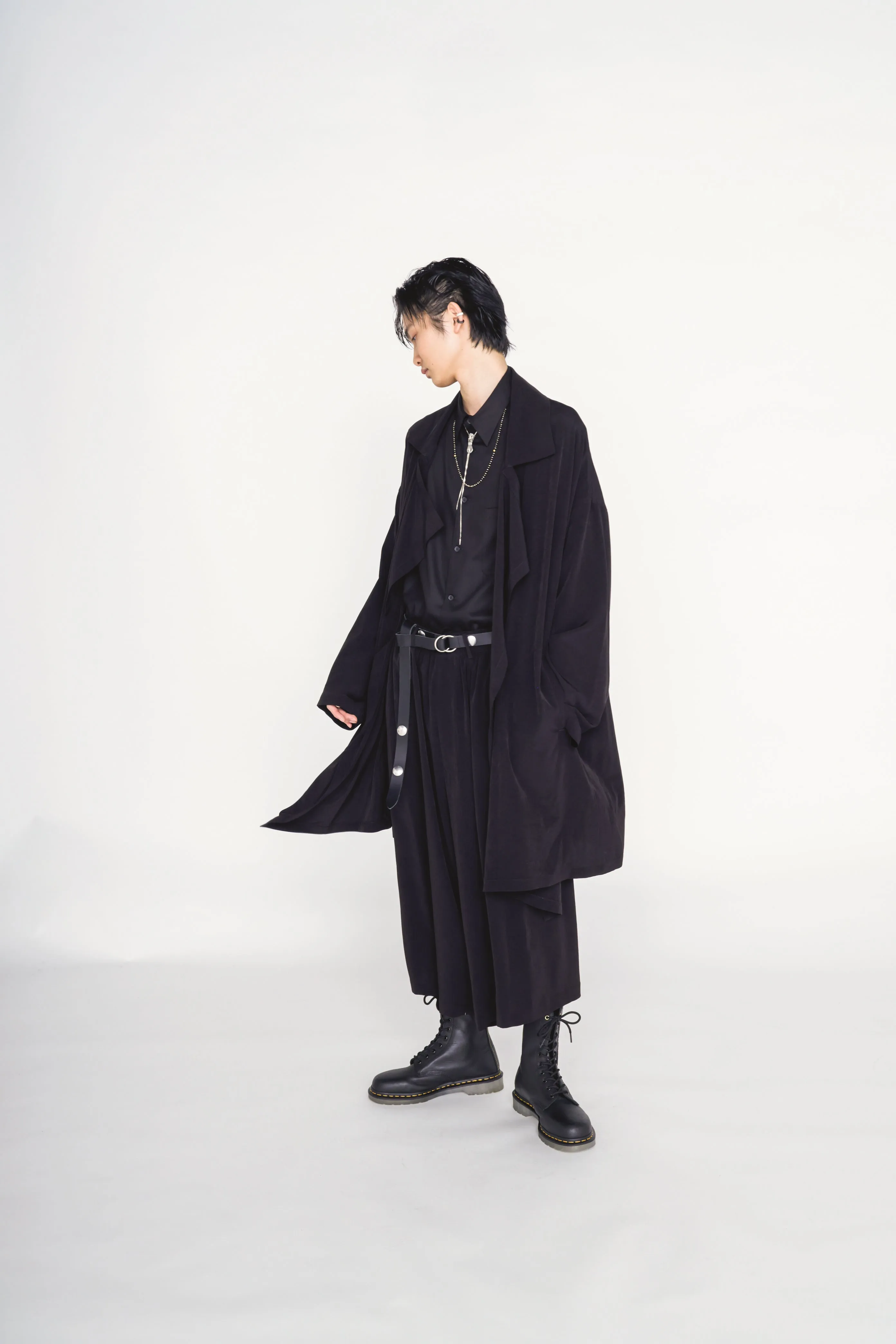 CREPE de CHINE DRAPE COAT sold by Yohji Yamamoto product image thumbnail 3