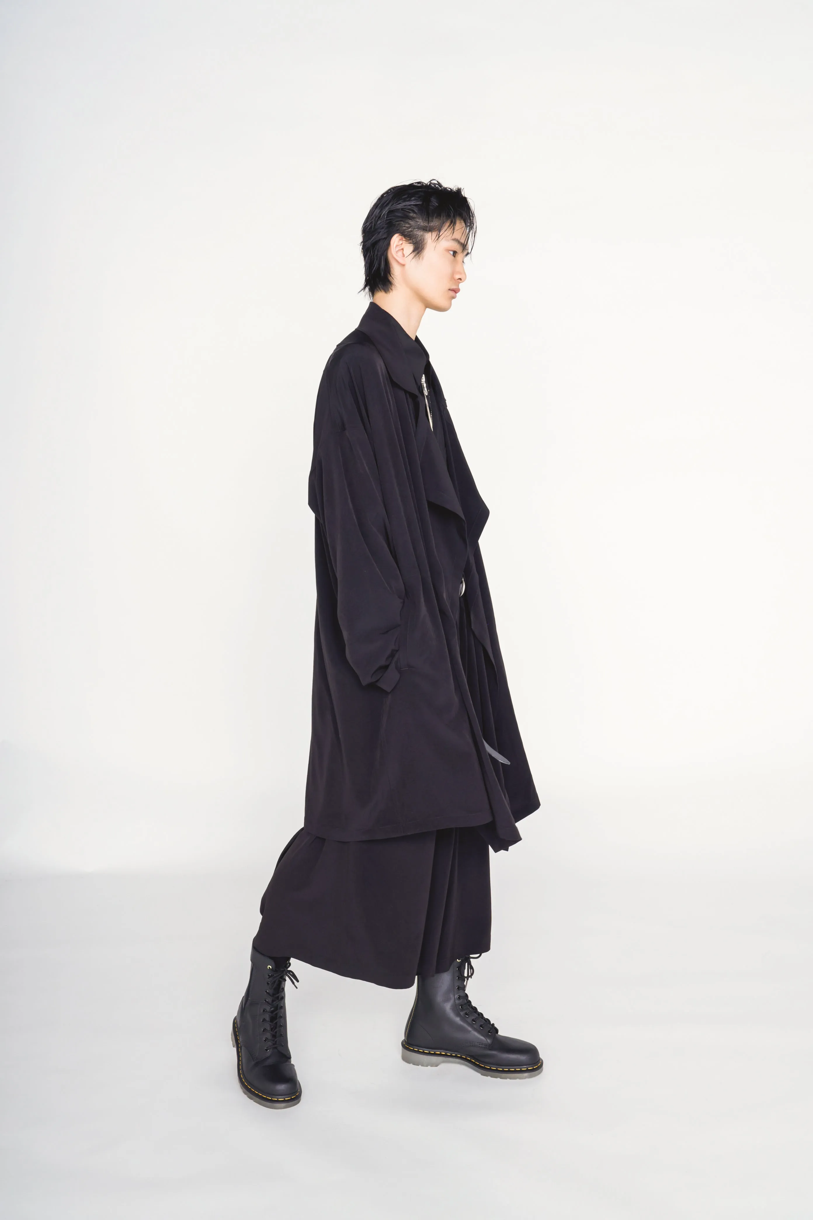 CREPE de CHINE DRAPE COAT sold by Yohji Yamamoto product image thumbnail 5