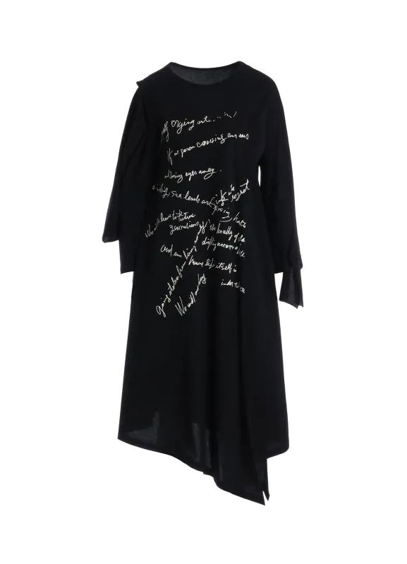 COTTON SINGLE JERSEY HAND WRITING PT DRESS sold by Yohji Yamamoto