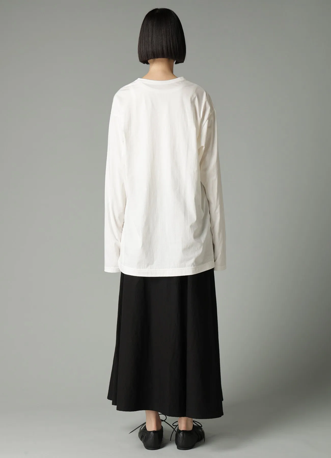 COTTON SINGLE JERSEY HAND WRITING PT LONG SLV T sold by Yohji Yamamoto product image thumbnail 5