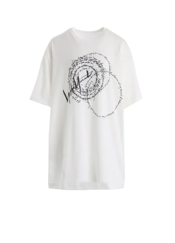 COTTON SINGLE JERSEY SWIRL YY SHORT SLV T made by Yohji Yamamoto