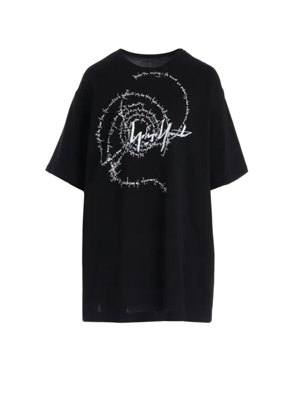 COTTON SINGLE JERSEY SWIRL YY SHORT SLV T made by Yohji Yamamoto