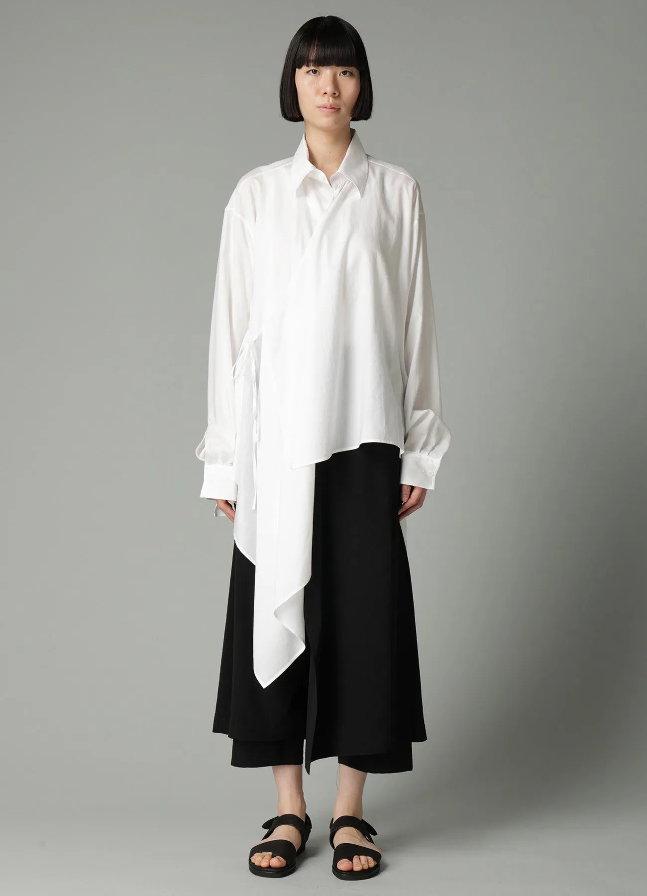 CELLULOSE COTTON VIYELLA ASYMMETRIC BLOUSE sold by Yohji Yamamoto product image thumbnail 3