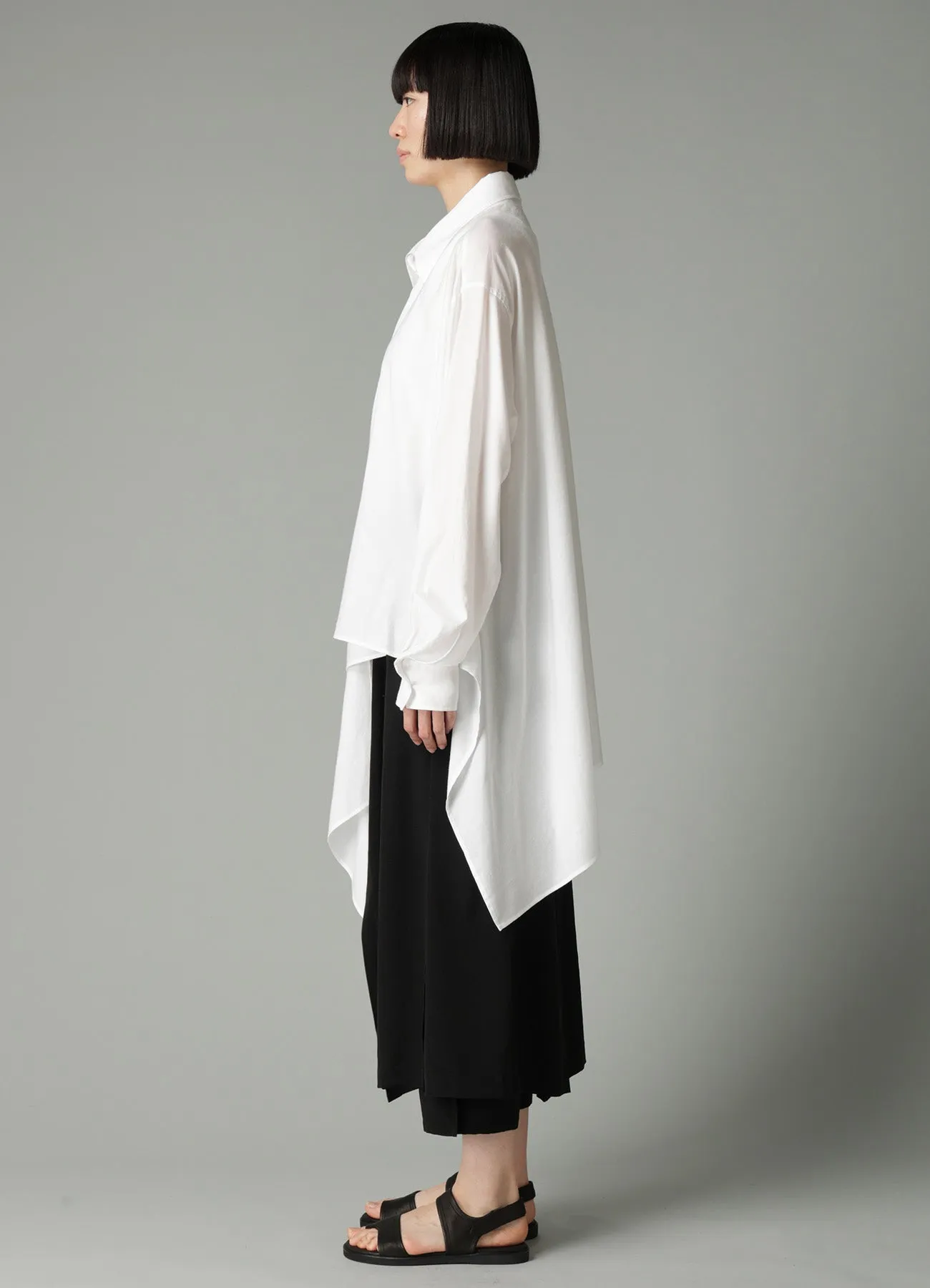 CELLULOSE COTTON VIYELLA ASYMMETRIC BLOUSE sold by Yohji Yamamoto product image thumbnail 4