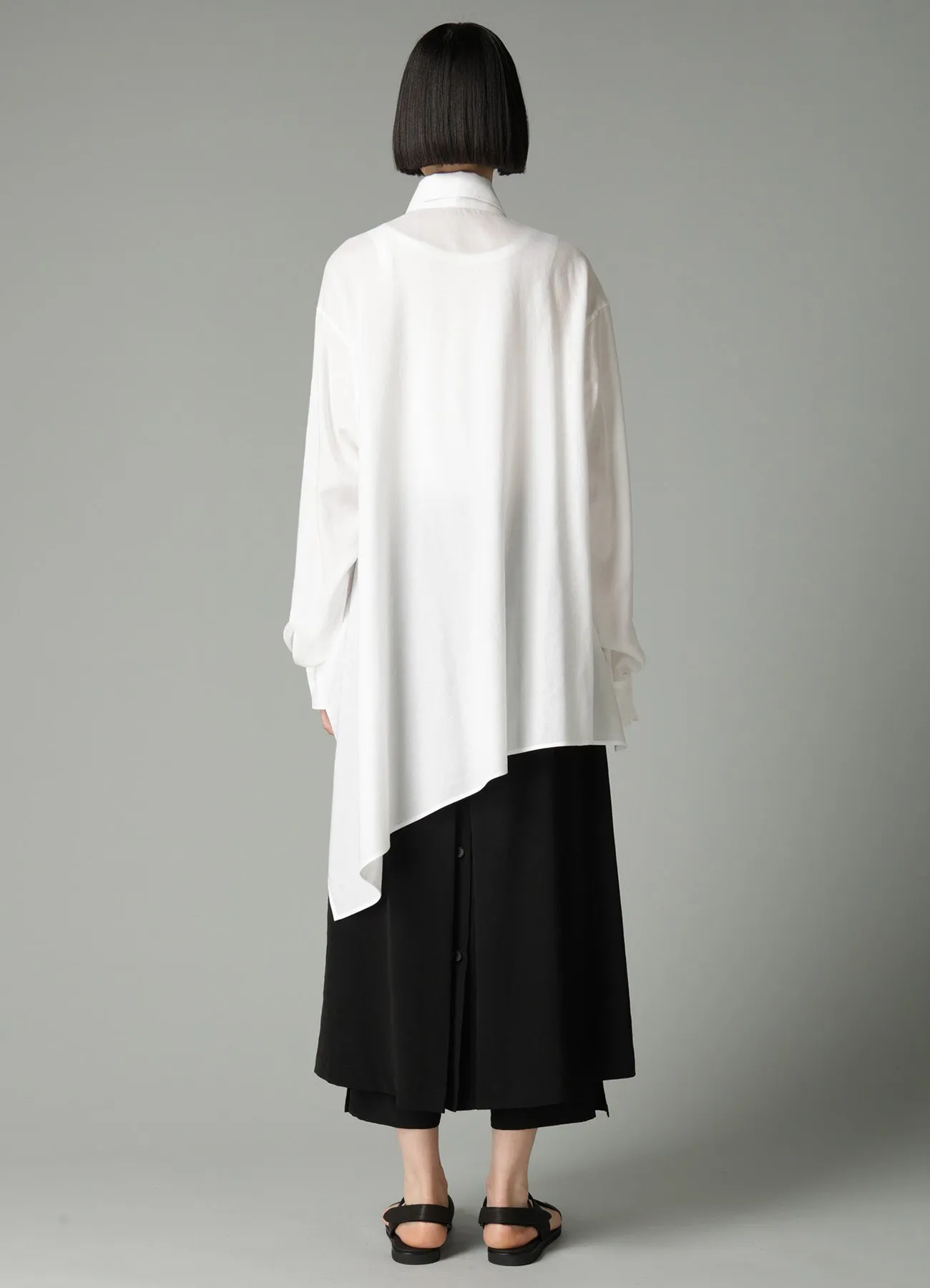 CELLULOSE COTTON VIYELLA ASYMMETRIC BLOUSE sold by Yohji Yamamoto product image thumbnail 5