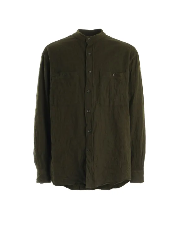 【Y's for men × MASSES】 SHRINK SERGE STAND COLLAR SHIRT sold by Yohji Yamamoto