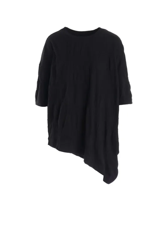 SMOCKING JQ ASYMMETRIC 3/4 SLEEVE TEE sold by Yohji Yamamoto