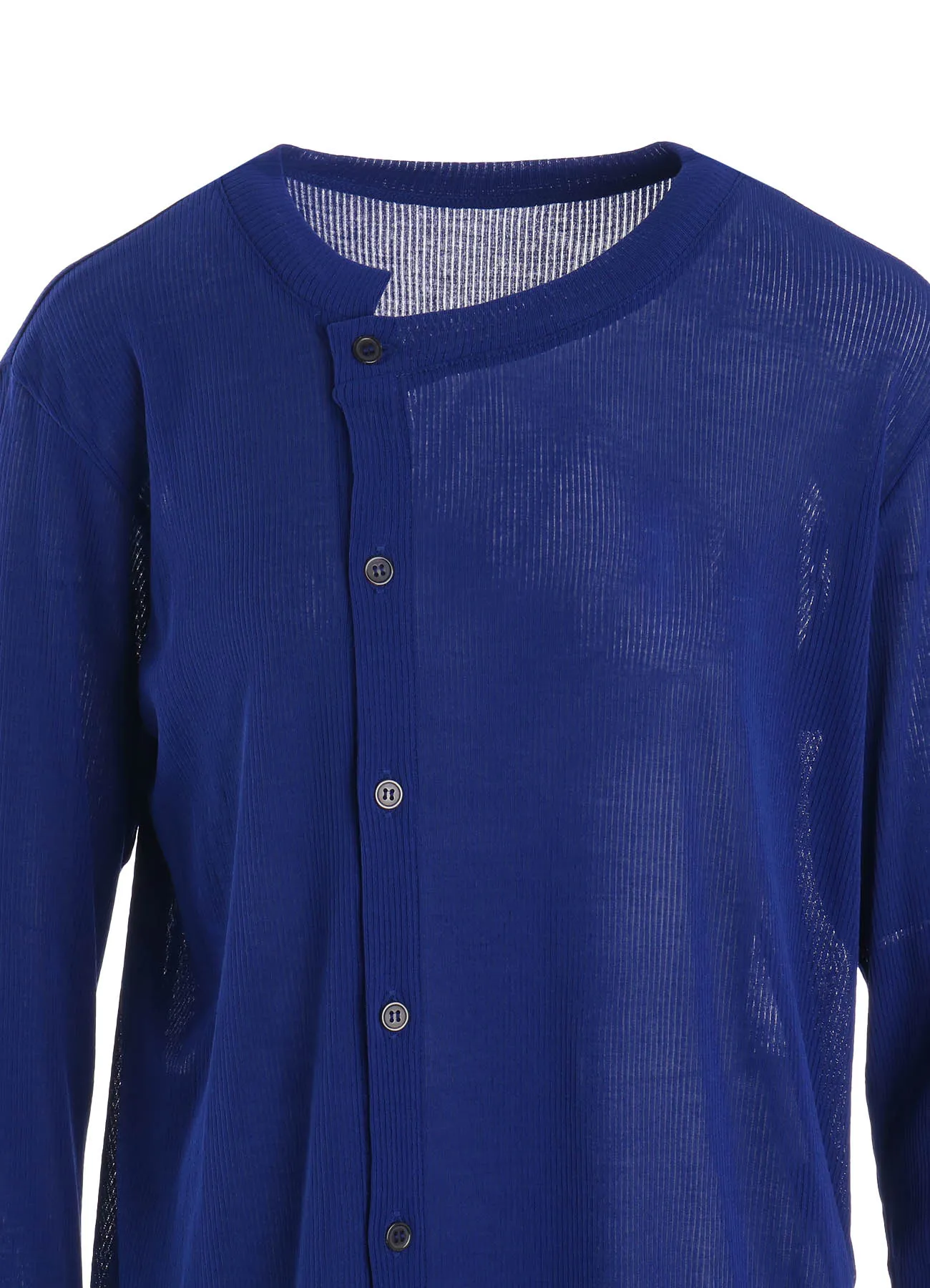 MERCERIZED RIB ASYMMETRIC COLLAR LONG CARDIGAN sold by Yohji Yamamoto product image thumbnail 5