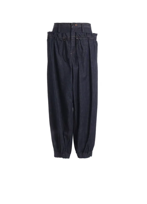 6OZ DENIM DOUBLE ELASTIC WAIST PANTS sold by Yohji Yamamoto