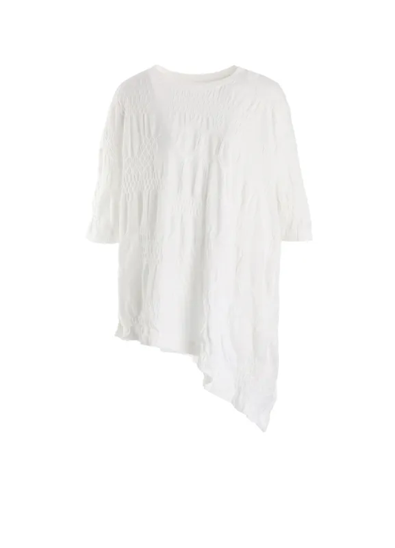SMOCKING JQ ASYMMETRIC 3/4 SLEEVE TEE made by Yohji Yamamoto