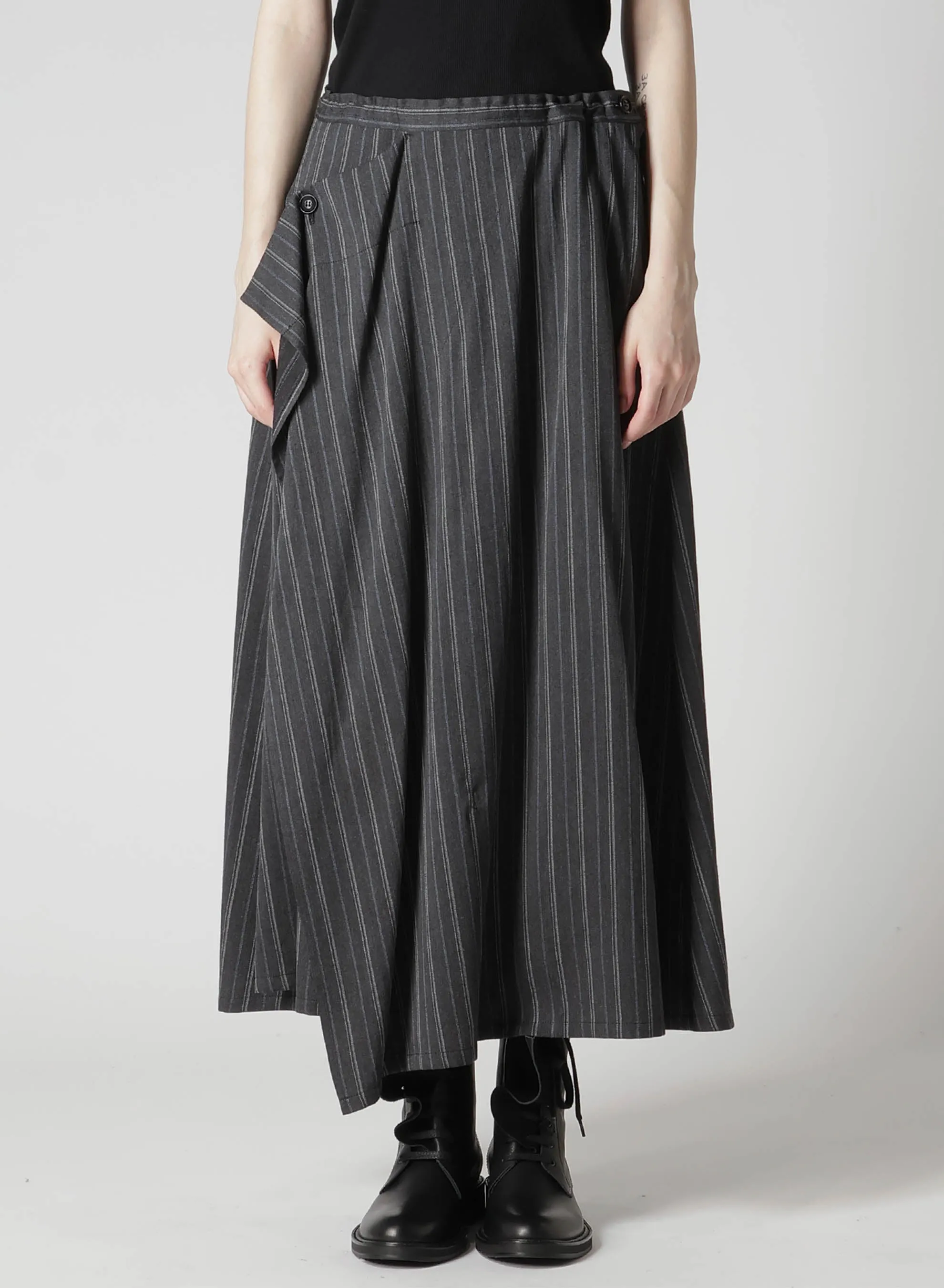 RY/ STRIPE TRIANGLE FRONT STITCH SKIRT sold by Yohji Yamamoto product image thumbnail 4