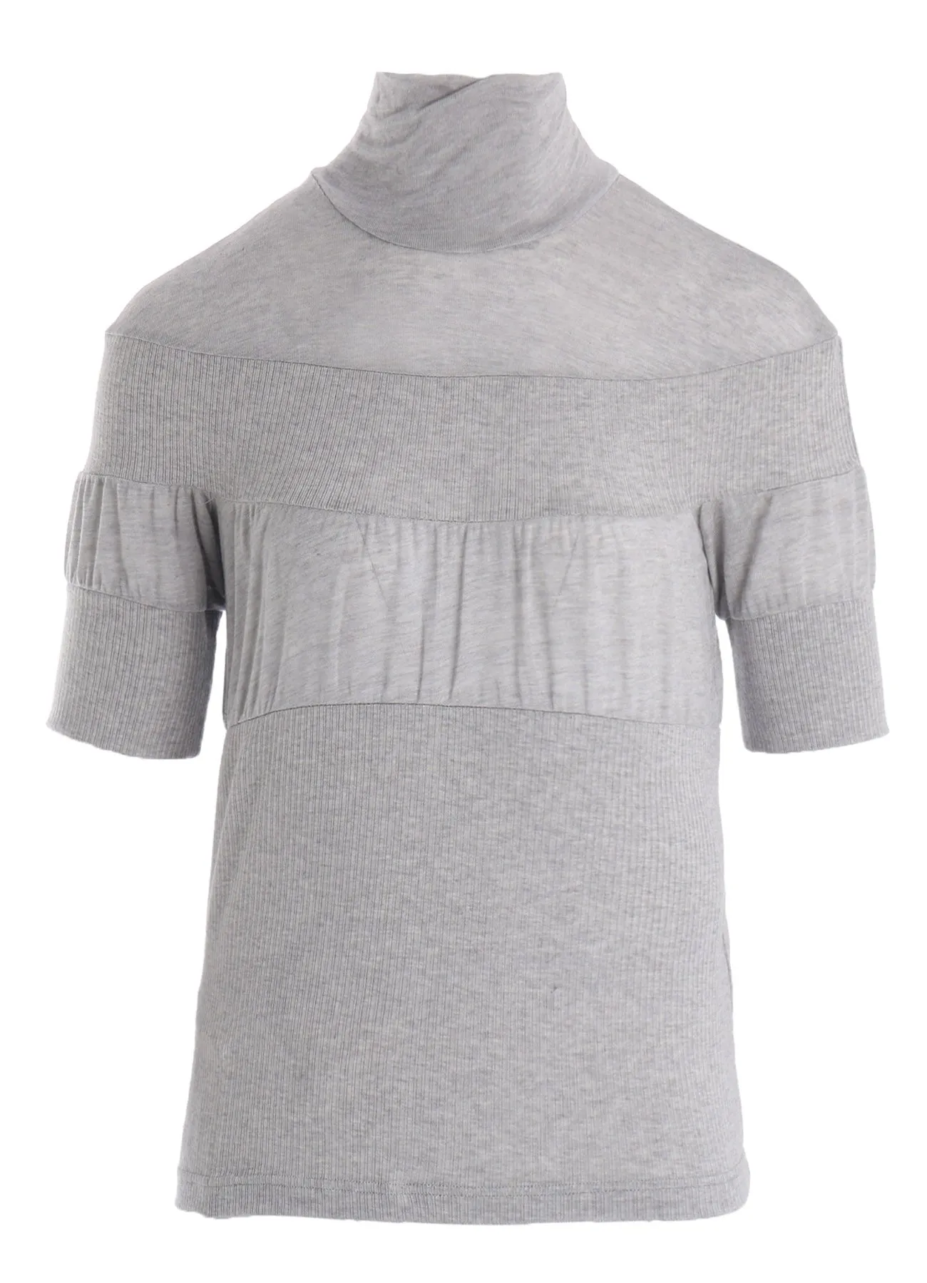 GAUZE JERSEY X RIB PANEL HIGH NECK SHORT SLEEVE TEE sold by Yohji Yamamoto product image thumbnail 2