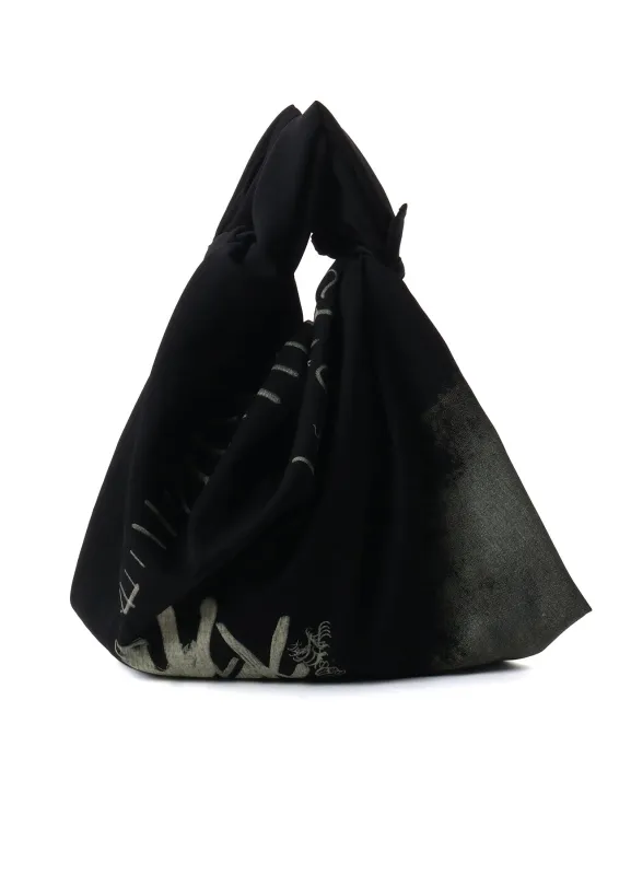 WOOL GABARDINE "Y" PRINT MINI FUROSHIKI BAG made by Yohji Yamamoto
