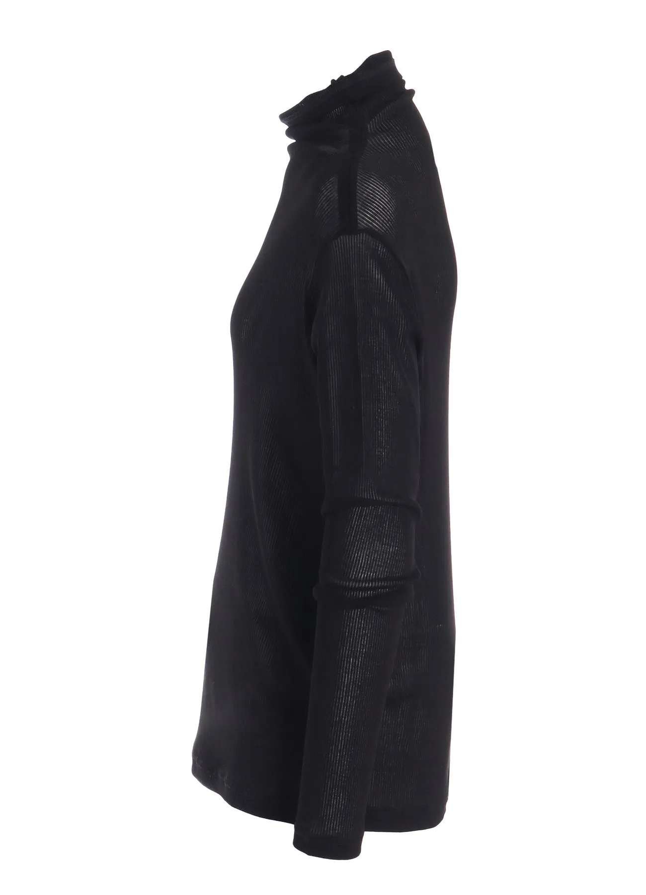 MERCERIZED RIB HIGH NECK LONG SLEEVE TEE sold by Yohji Yamamoto product image thumbnail 3