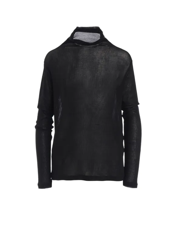 MERCERIZED RIB HIGH NECK LONG SLEEVE TEE sold by Yohji Yamamoto