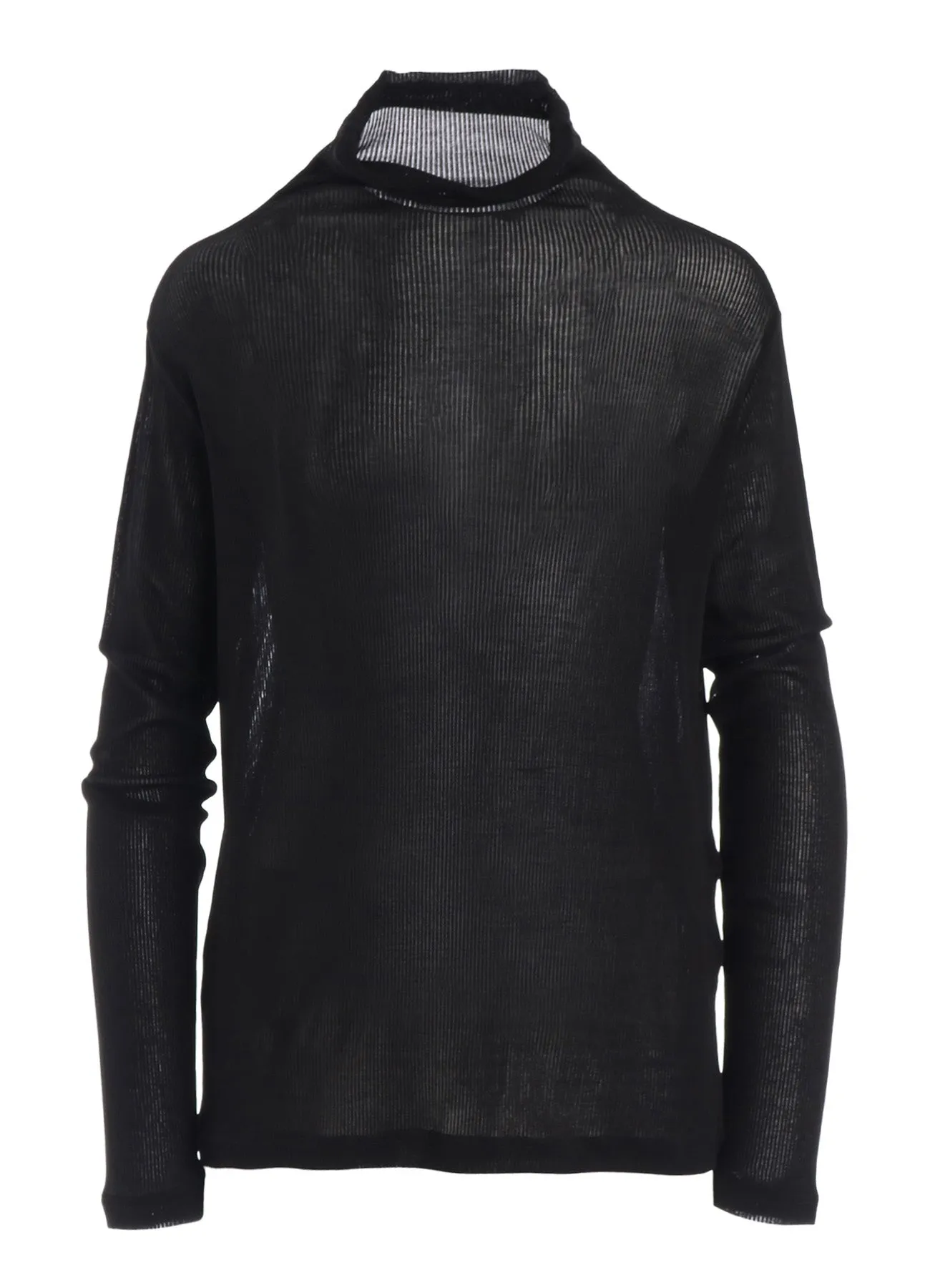 MERCERIZED RIB HIGH NECK LONG SLEEVE TEE sold by Yohji Yamamoto product image thumbnail 2