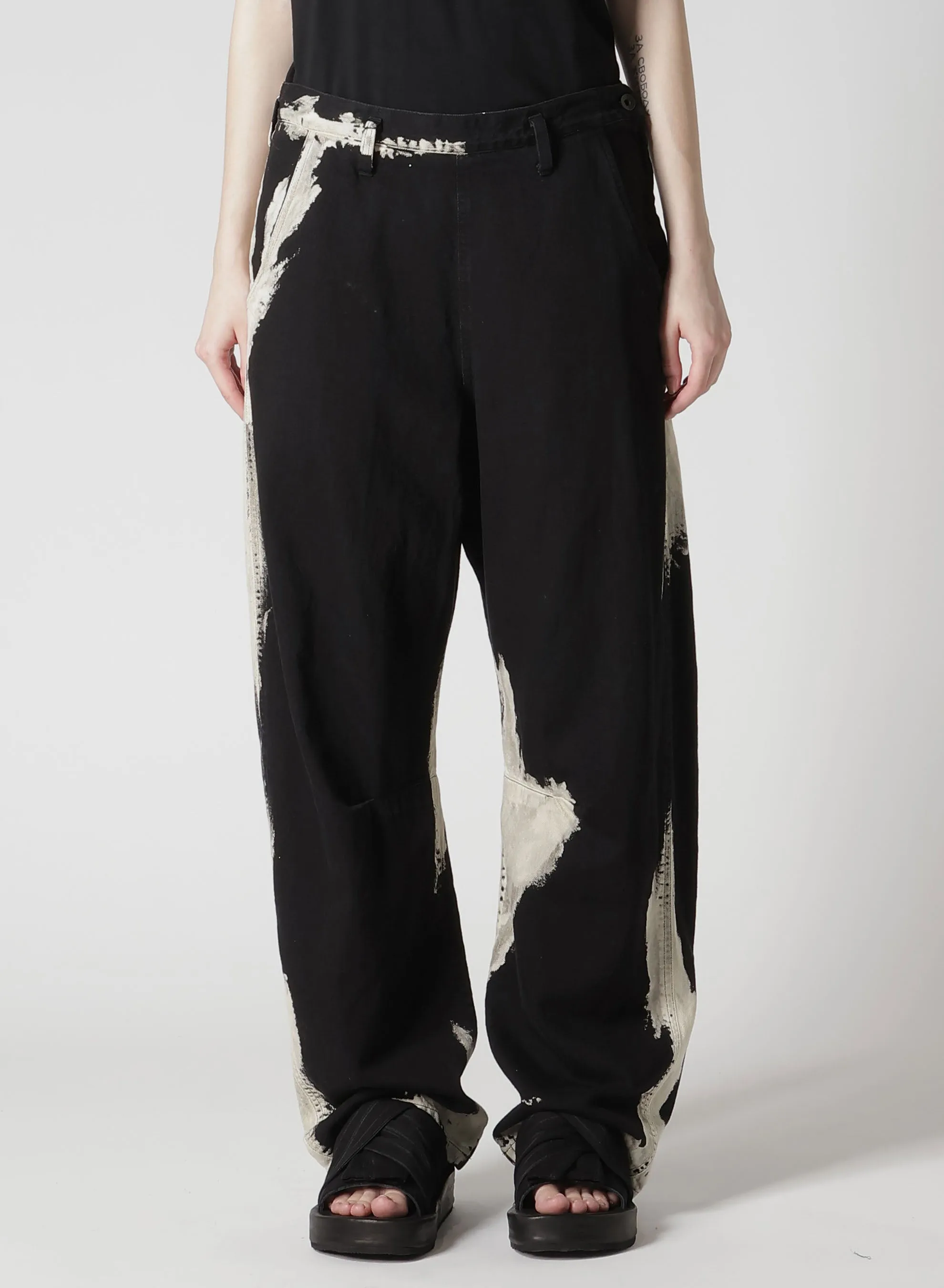 8OZ DENIM BRUSH BLEACH WIDE PANTS sold by Yohji Yamamoto product image thumbnail 4