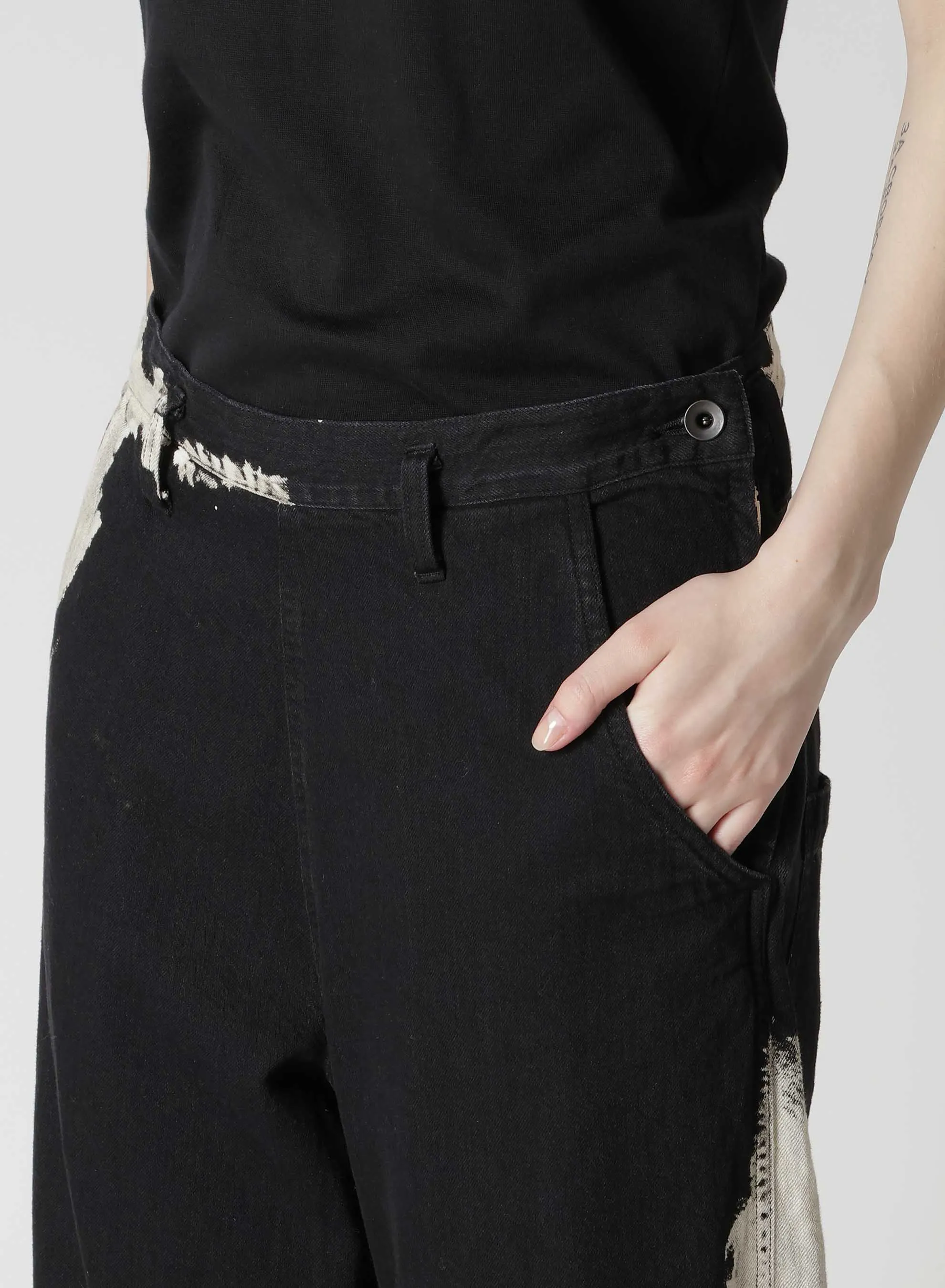 8OZ DENIM BRUSH BLEACH WIDE PANTS sold by Yohji Yamamoto product image thumbnail 5