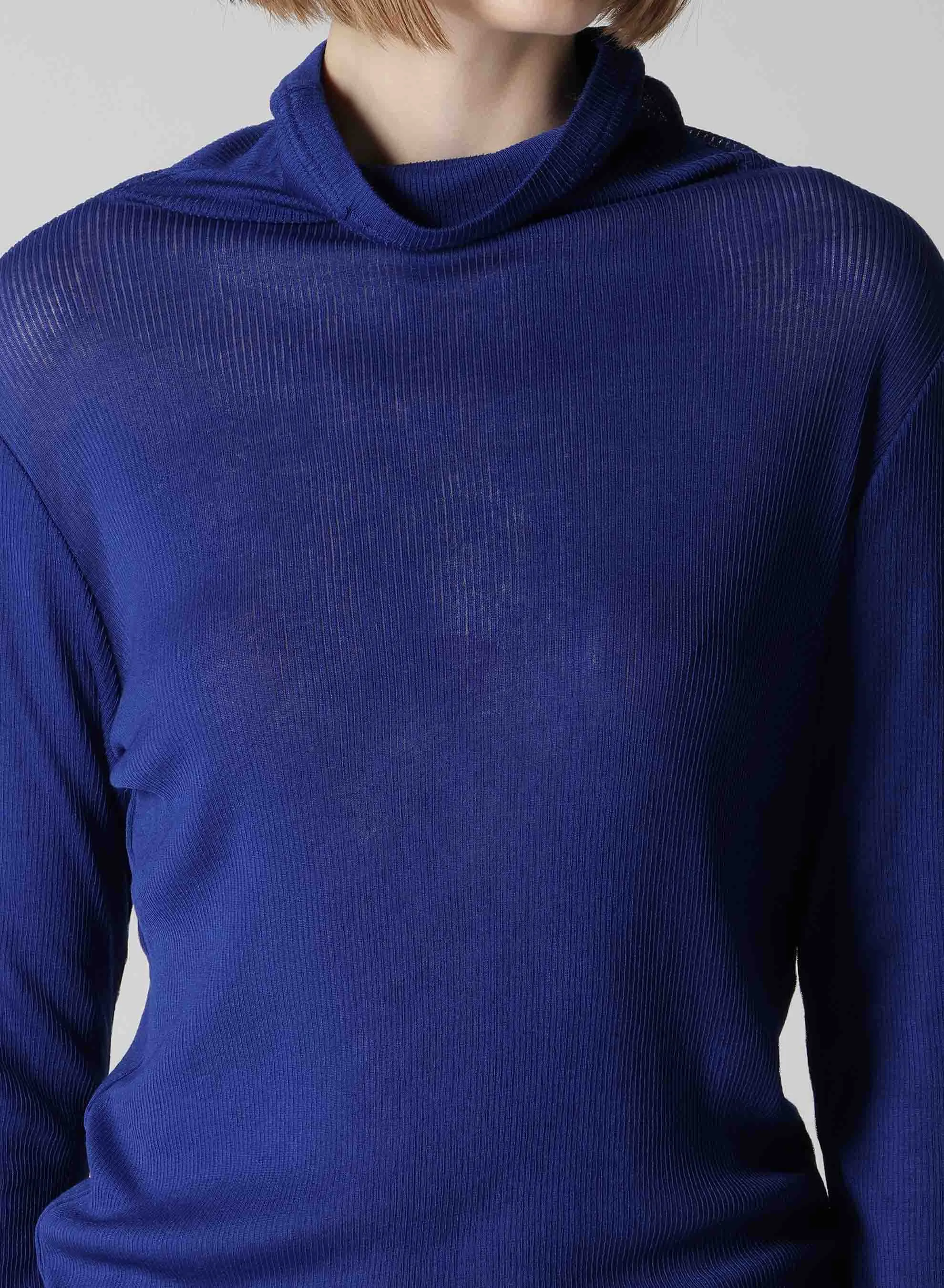 MERCERIZED RIB HIGH NECK LONG SLEEVE TEE sold by Yohji Yamamoto product image thumbnail 5