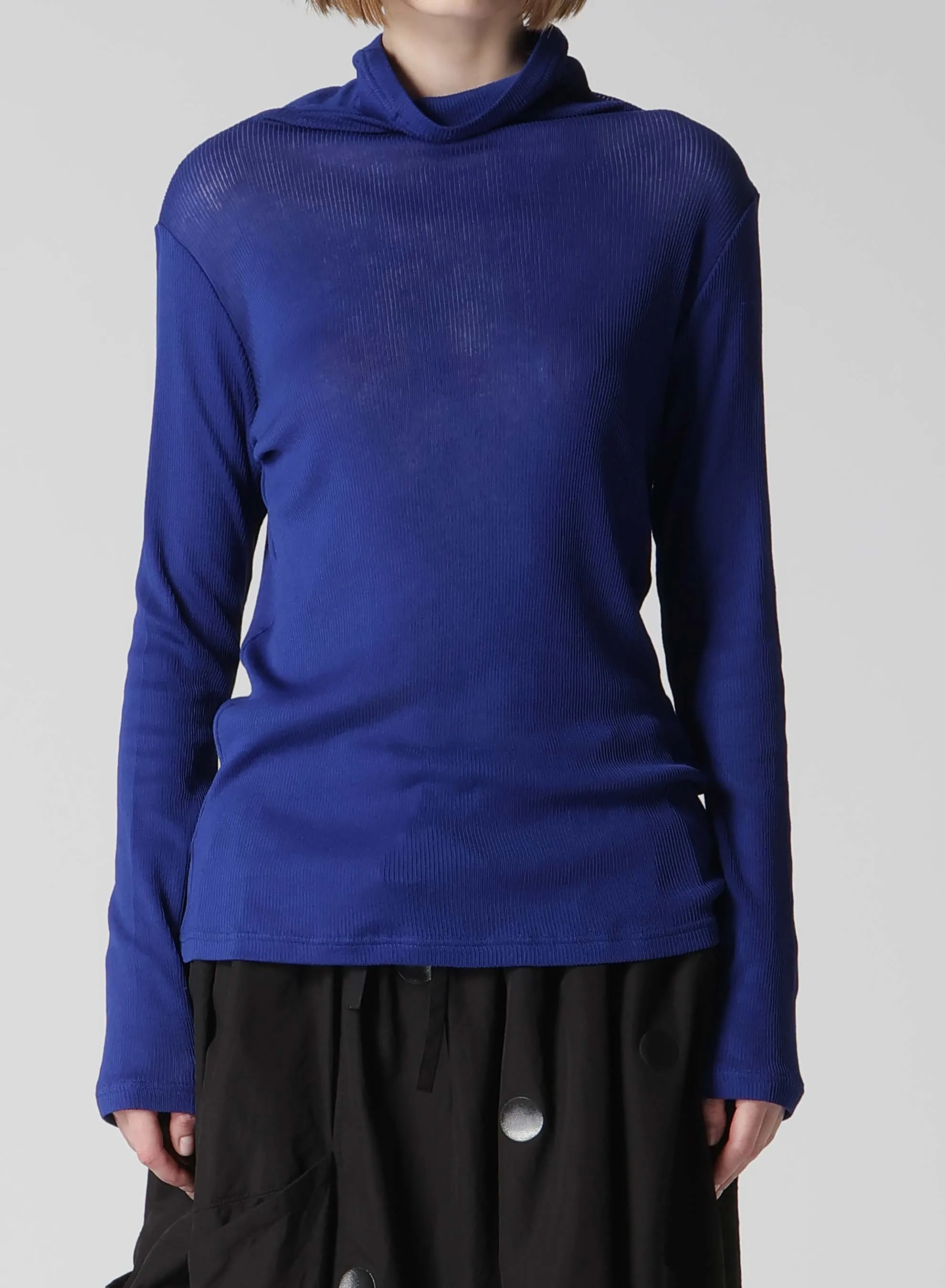 MERCERIZED RIB HIGH NECK LONG SLEEVE TEE sold by Yohji Yamamoto product image thumbnail 4