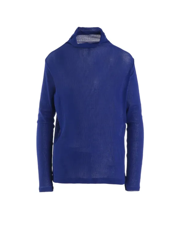 MERCERIZED RIB HIGH NECK LONG SLEEVE TEE sold by Yohji Yamamoto