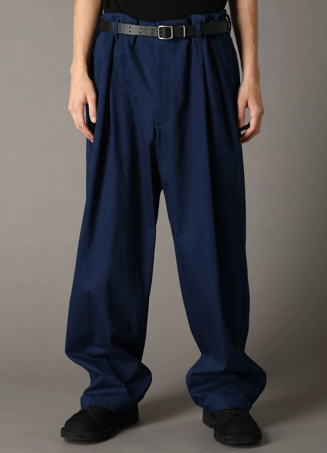 COTTON INDIGO TWILL 2-TUCK PANTS sold by Yohji Yamamoto product image thumbnail 3